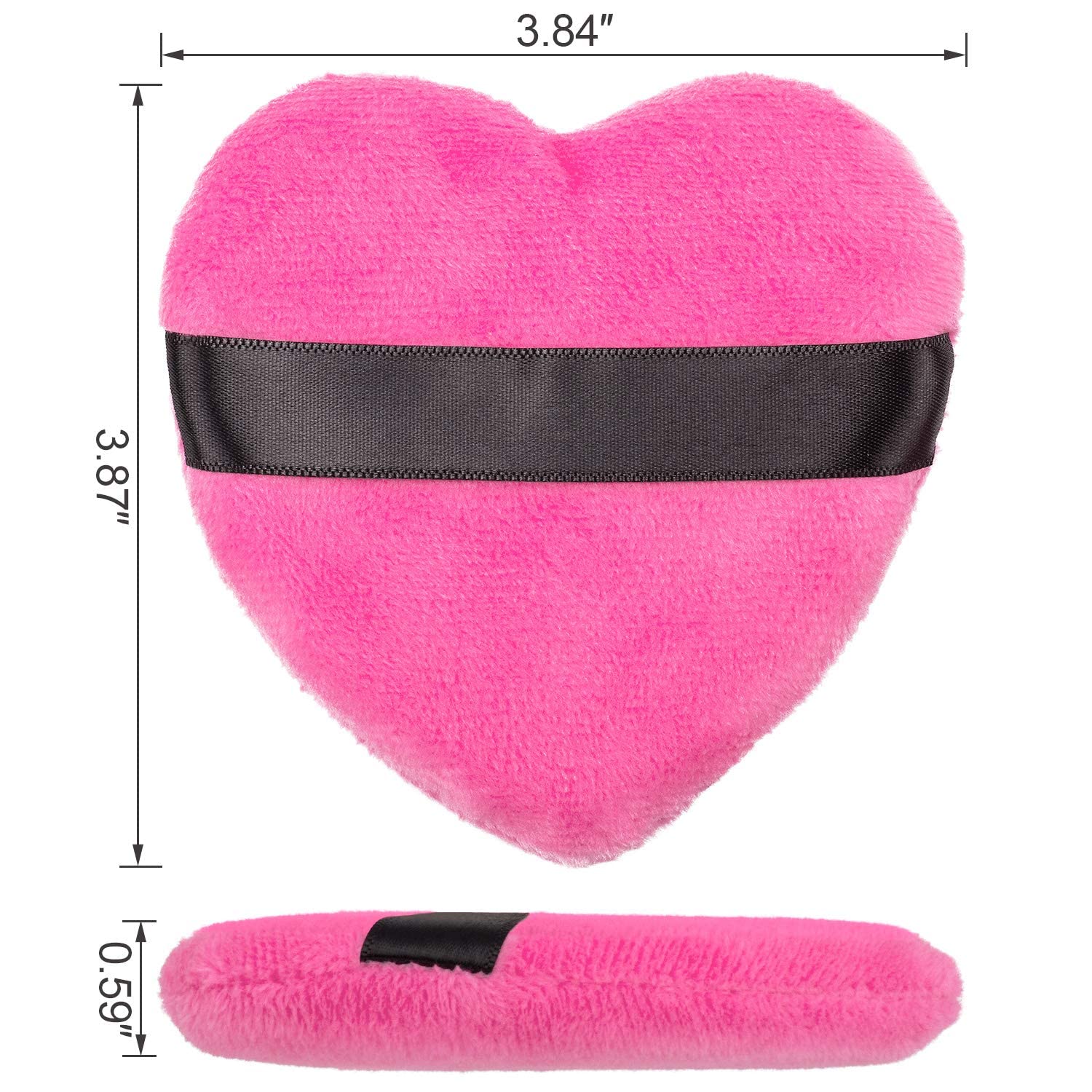 COSLUXE Large Velour Makeup Puffs - Soft Cotton Powder Puff for Face & Body, Tear Drop & Heart Shape Beauty Blender Sponge (Peach Heart, 1-Pack) - Perfect for Liquid Foundation, Setting Powder & Blush Application