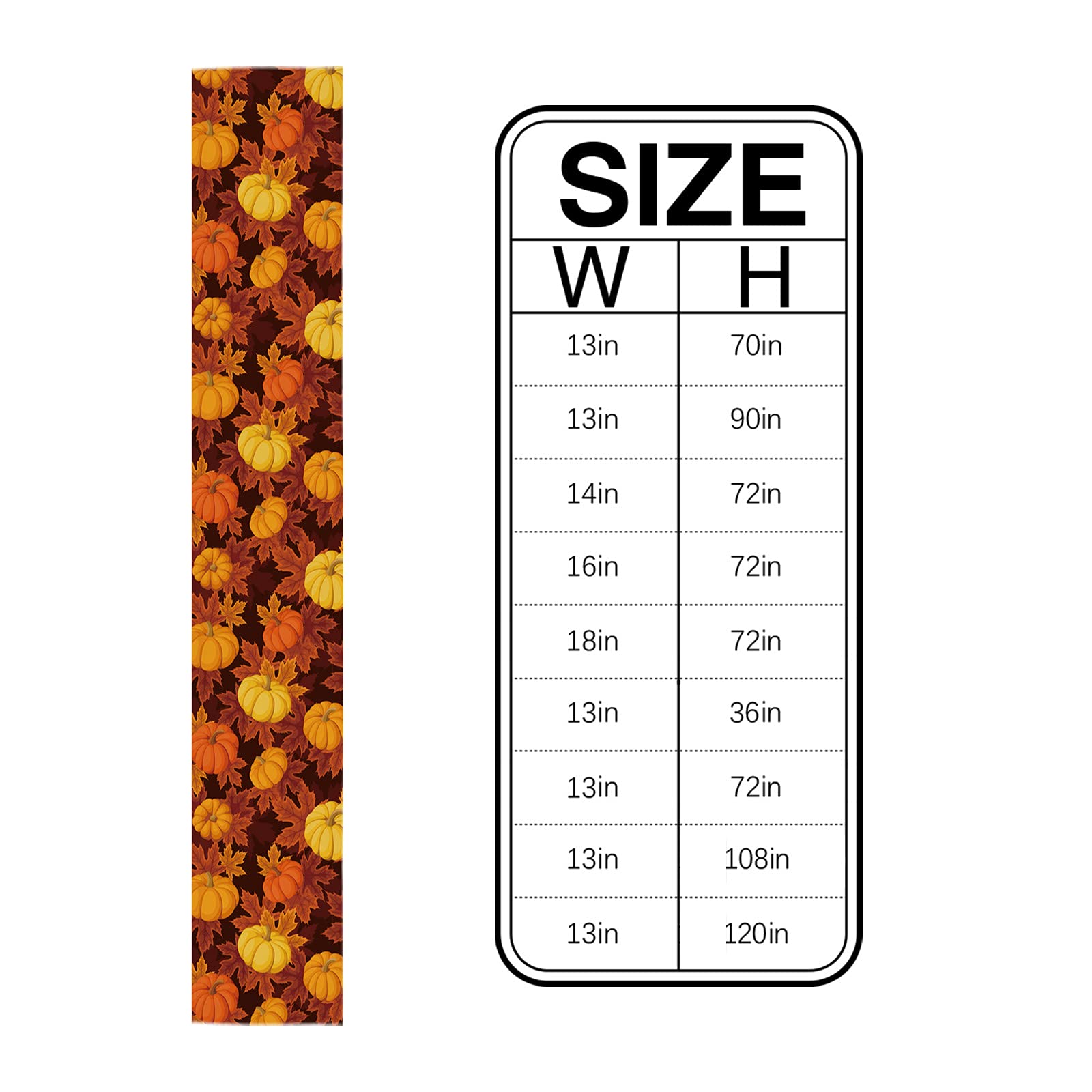 36 Inch Burlap Linen Table Runner - Farmhouse Autumn Decor for Thanksgiving, Fall Weddings & Banquets | Pumpkin Maple Design for Dining Tables, Coffee Tables & Dressers | Rustic Home & Kitchen Decor