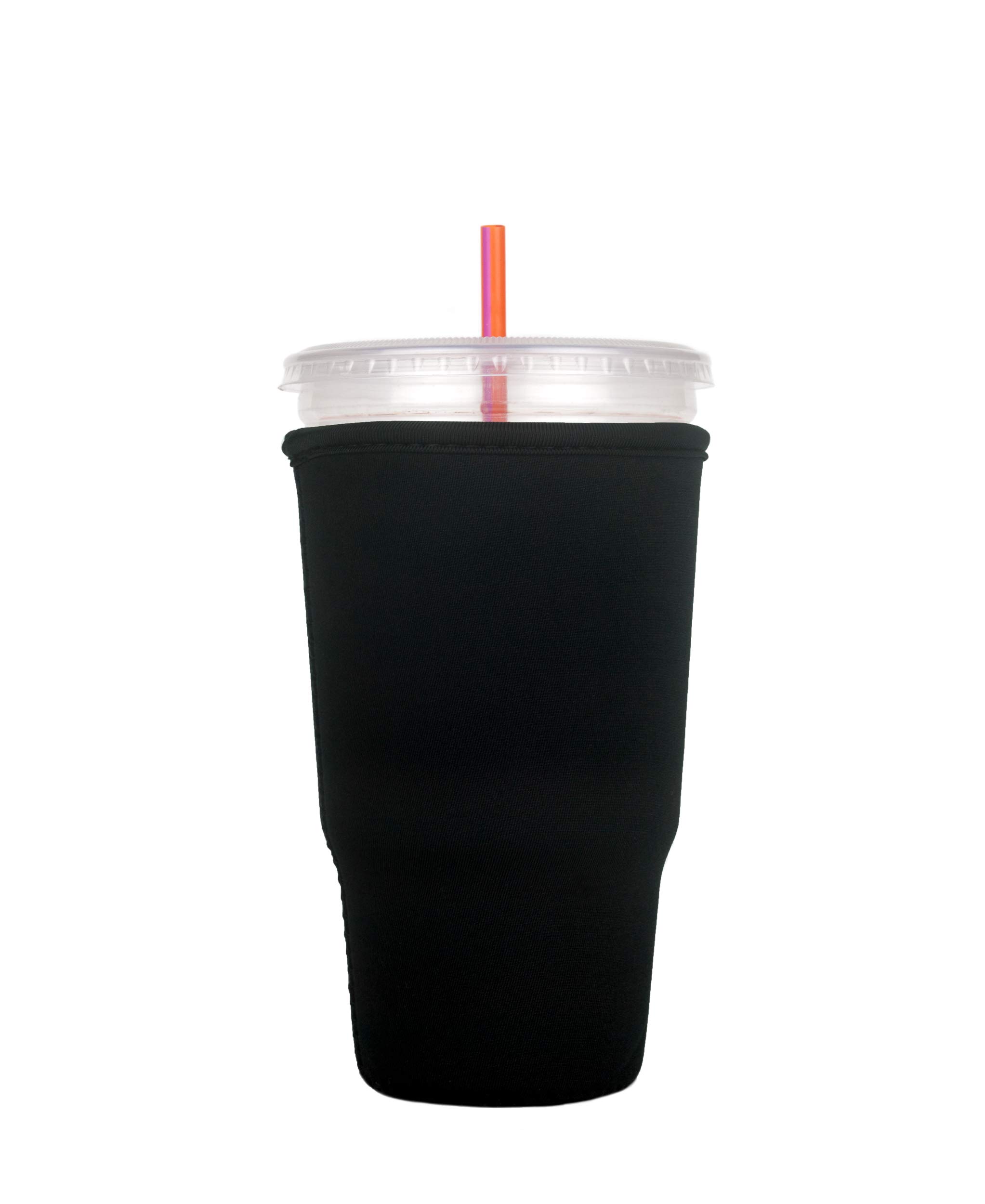 Eco-Friendly Neoprene Cup Sleeve for Iced Coffee & Cold Drinks - Reusable Insulator (Black, Large) | Perfect for Starbucks, Dunkin', Iced Lattes & Bubble Tea