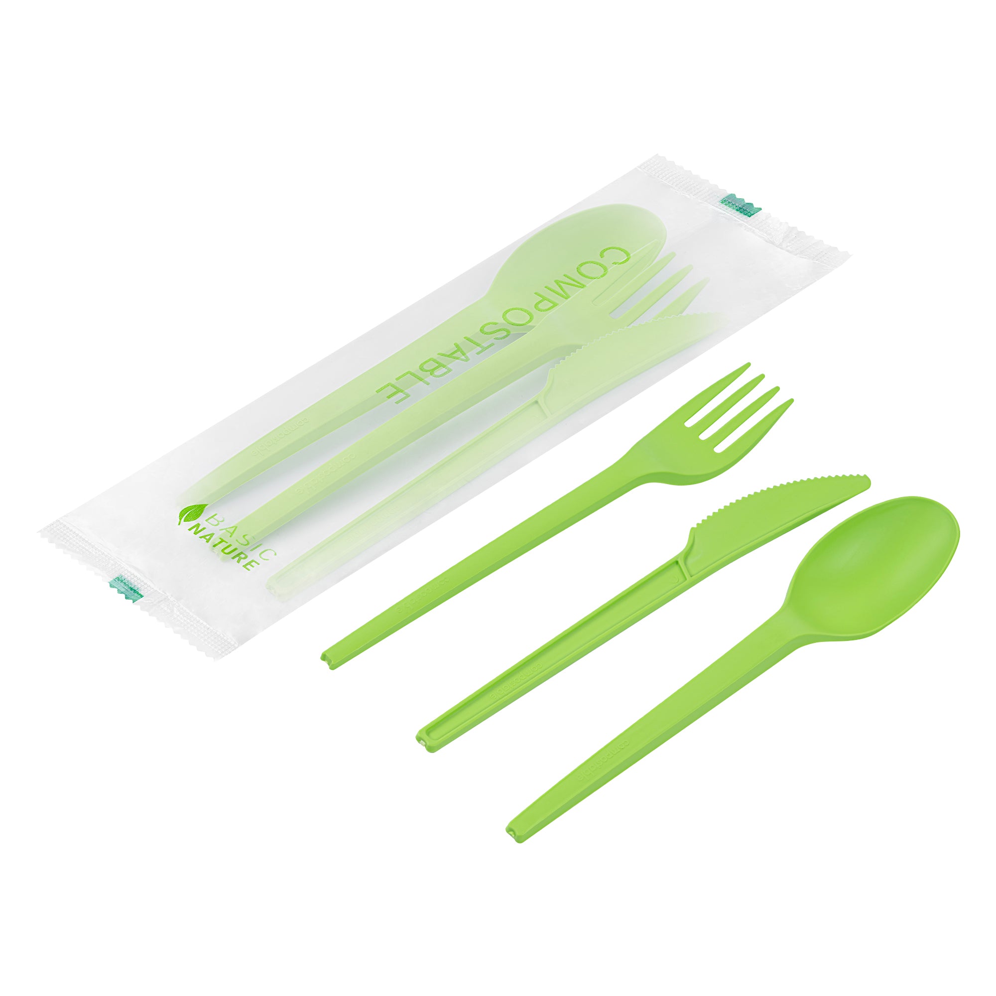 Eco-Friendly CPLA Plastic Cutlery Set - 100-Piece Compostable Utensils with Heat-Resistant Forks, Spoons & Knives | Perfect for Parties, Picnics & Sustainable Dining