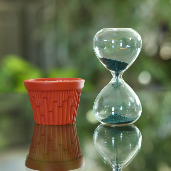 Decorative Flower Pot Magnet Hourglass - Unique Home & Office Desk Accessory for Plant Lovers | Perfect for Gifts, Zen Decor, and Productivity Tracking