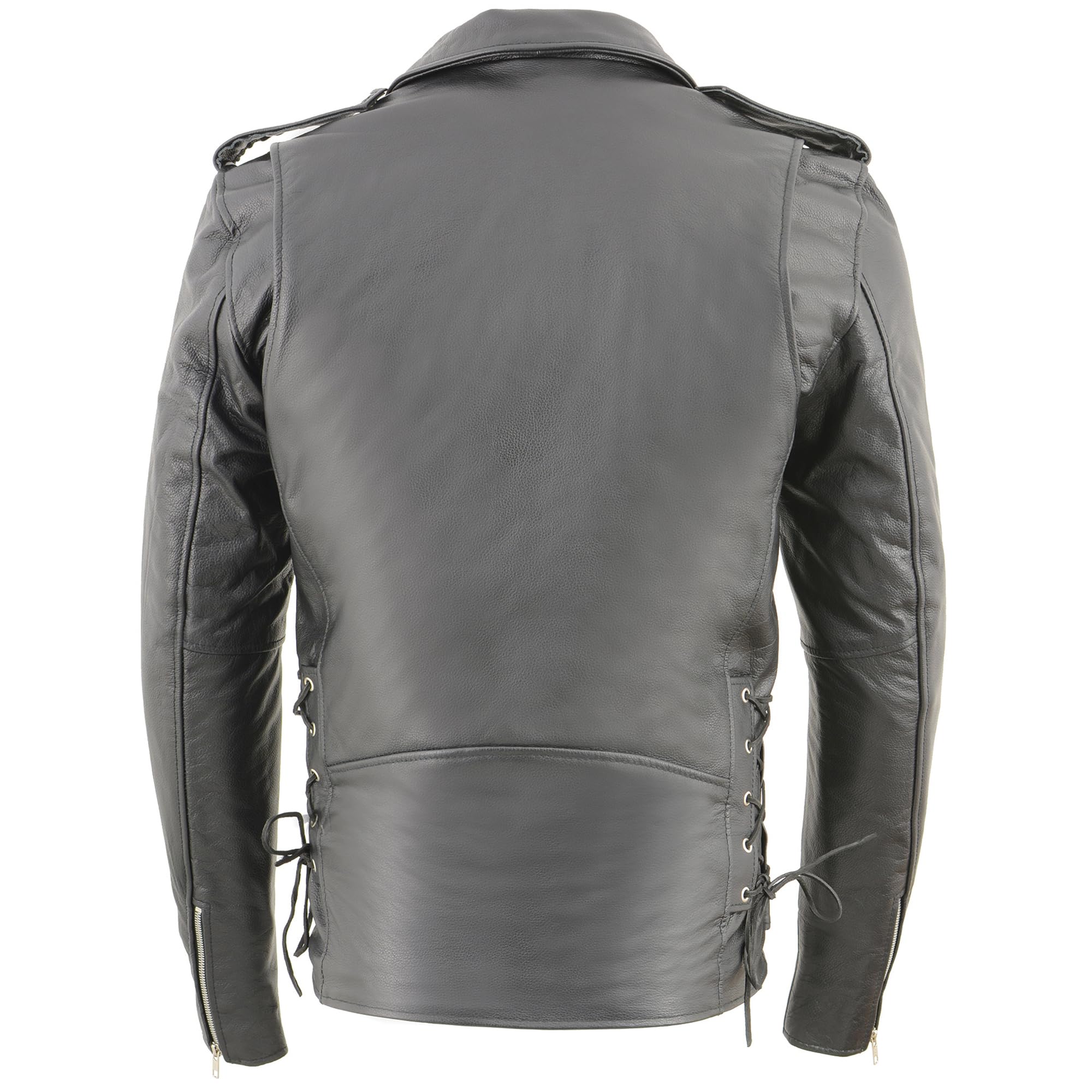 Milwaukee Leather Men's Tall Classic Side Lace Police Motorcycle Jacket - Premium Biker Jacket for Riding & Outdoor Adventures