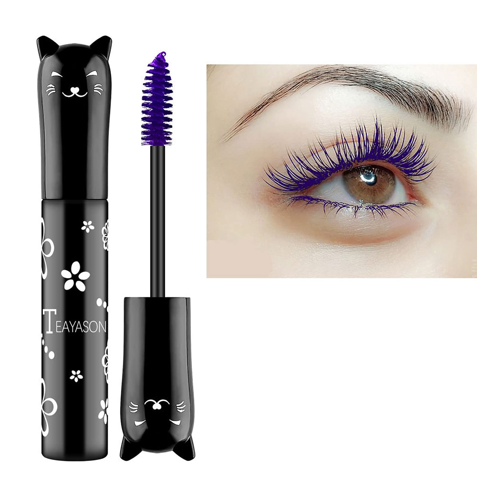 4D Silk Fiber Lash Extensions Mascara - Blue, Purple, White, Black, Brown & Pink Colors for Volume & Length | Perfect for Party, Cosplay & Dramatic Eye Makeup Looks
