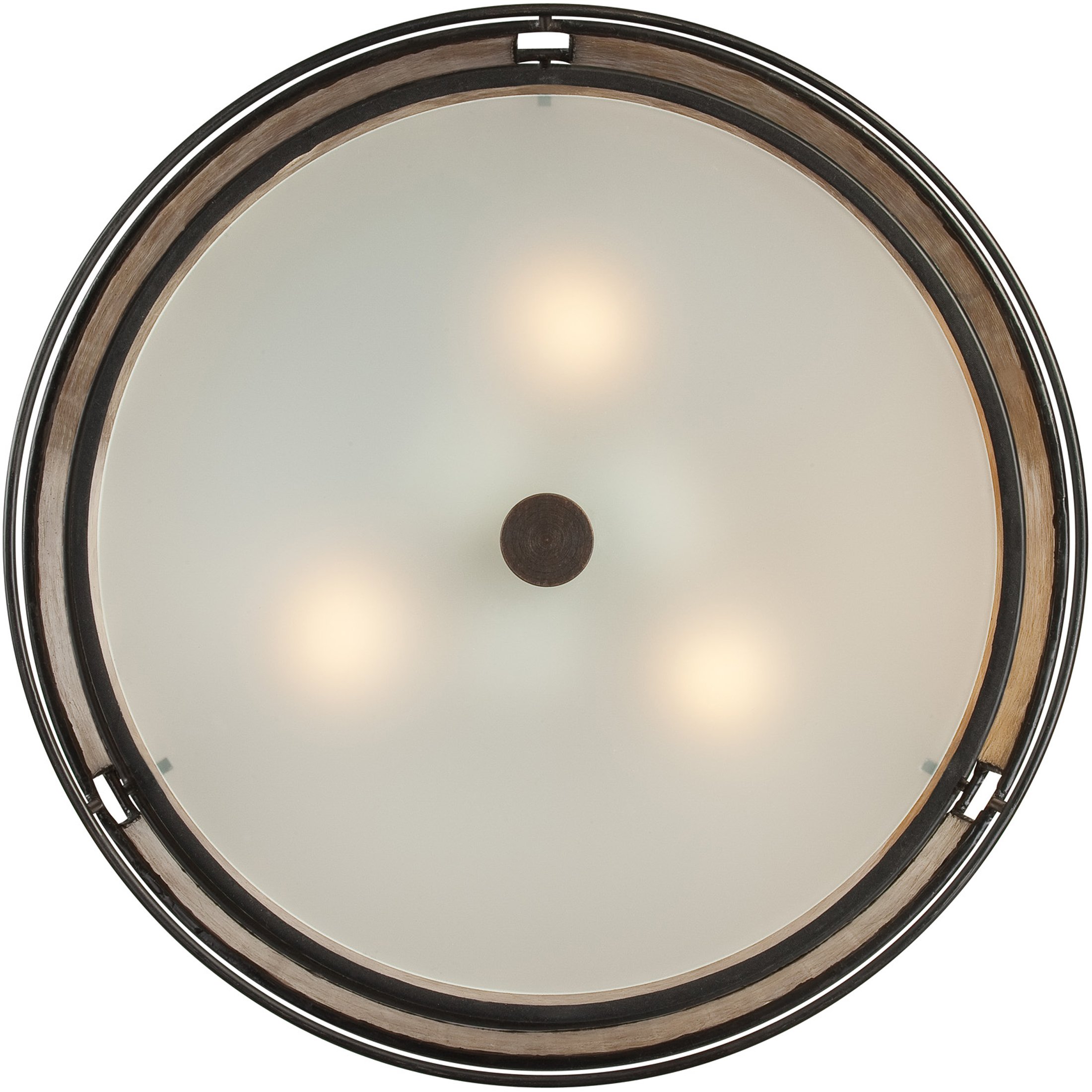 Quoizel Laguna 3-Light Semi-Flush Mount Ceiling Light - Renaissance Copper Finish with Mosaic Tile Stripe & Taupe Mica Shade - Traditional Classic Ceiling Light for Dining Room, Bedroom, or Hallway Lighting