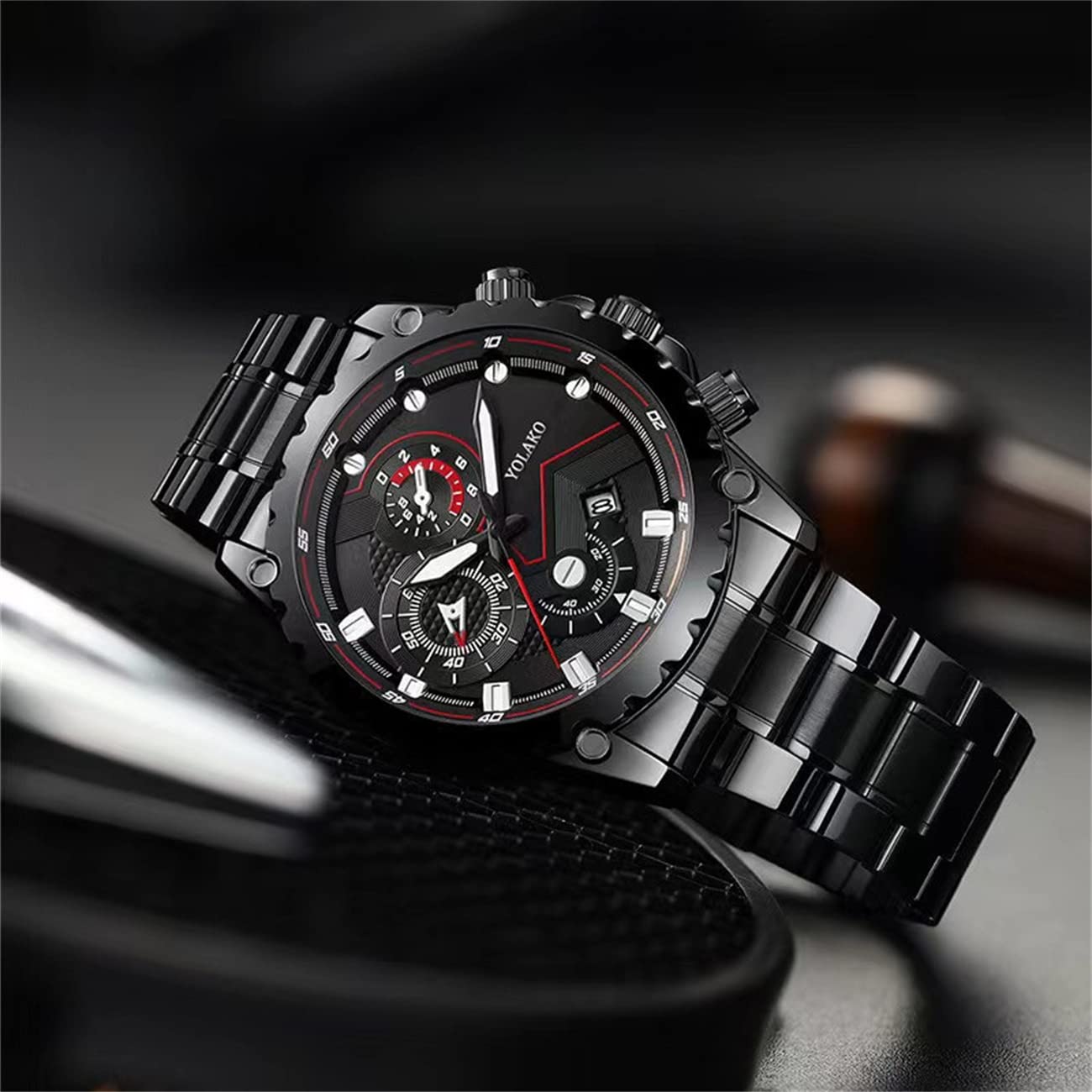 CDYBOX Men's Stainless Steel Sports Watch - Fashion Quartz Wristwatch for Business & Casual Wear - Perfect for Office, Gym & Outdoor Activities
