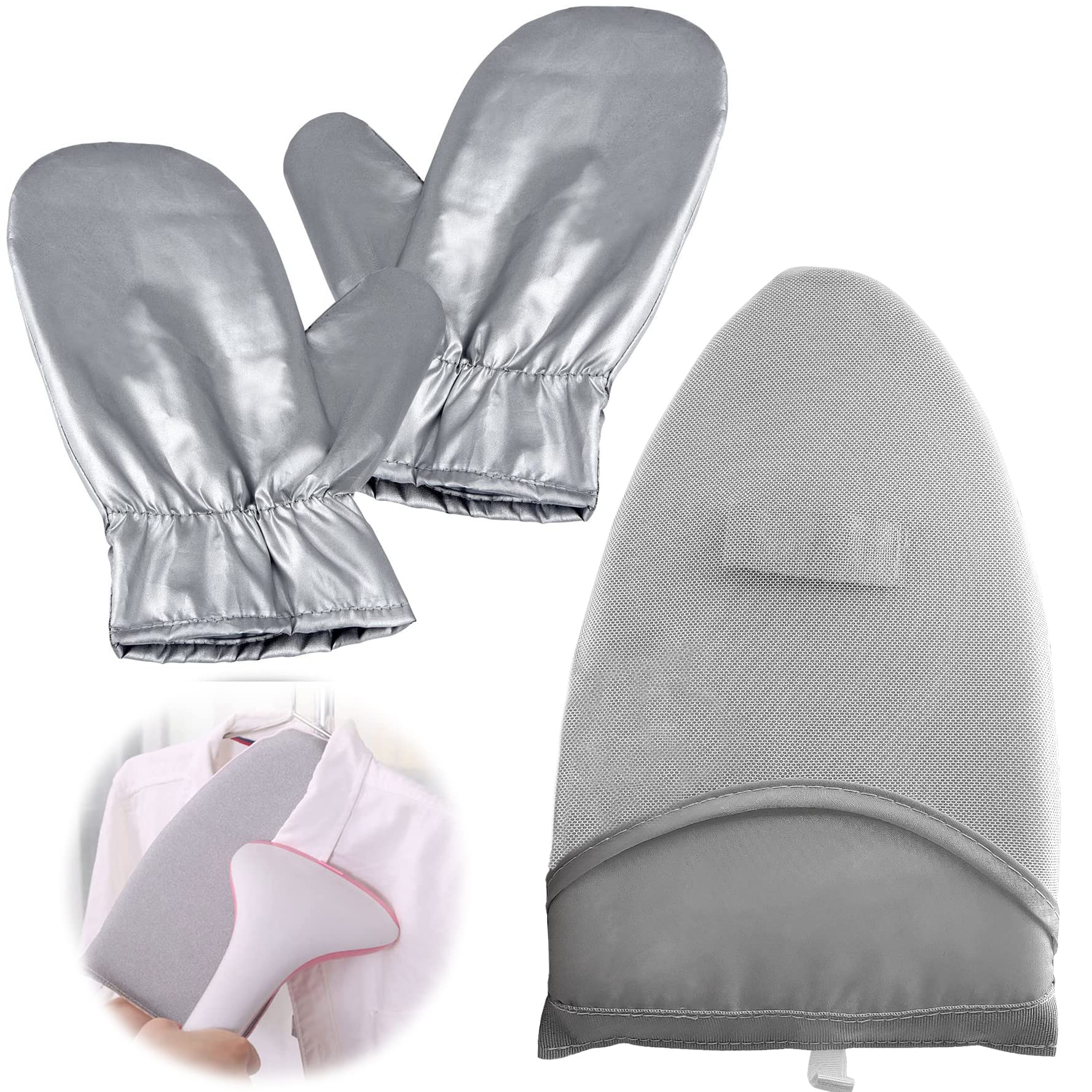 Bimkole 2 Pack Heat Resistant Ironing Gloves for Steam Clothing, Thin Multifunctional Protective Gloves for Ironing, Steaming, Oven & Kitchen Use