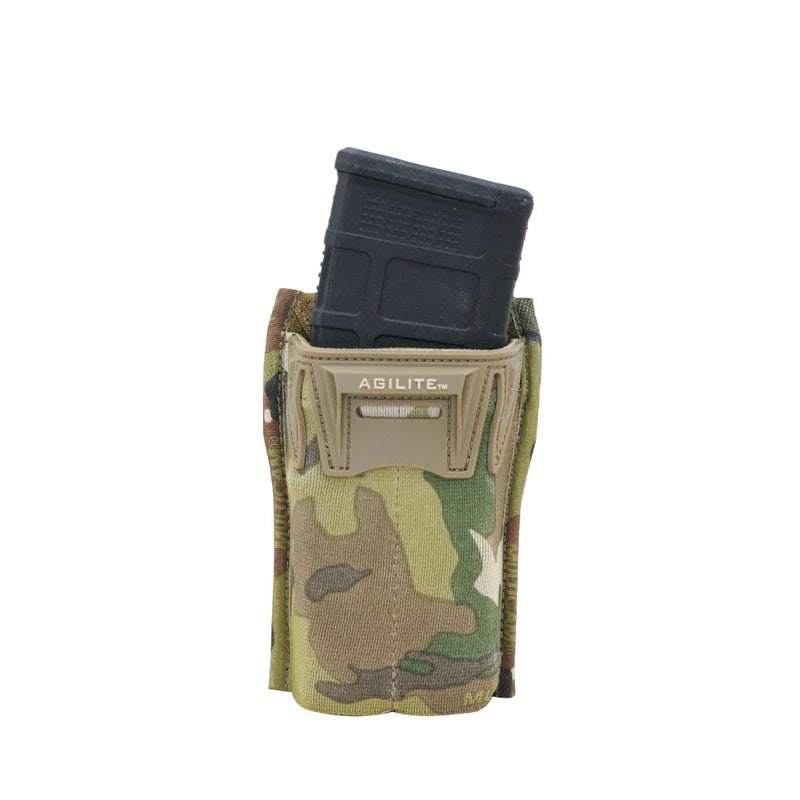 Agilite Pincer Single 5.56 Magazine Pouch - Tactical Molle-Compatible Rifle Magazine Holder for AR-15, M4 - Perfect for Military, Law Enforcement & Outdoor Shooting Range Use
