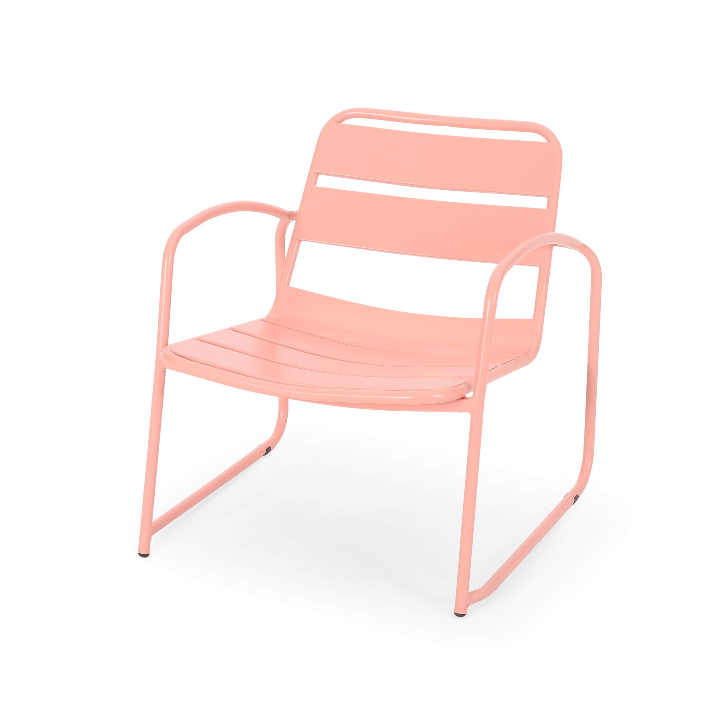 GDF Studio Outdoor Dining Chairs (Set of 2) - Matte Coral Patio Furniture for Garden, Poolside, Backyard & Restaurant Use
