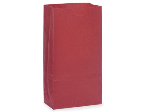 500 Pack Red Kraft Gift Bags 6x3.5x11 Inches - 6 Lb Capacity Small Party Favor Bags for Christmas, Birthday, Wedding Favors & Corporate Gifts