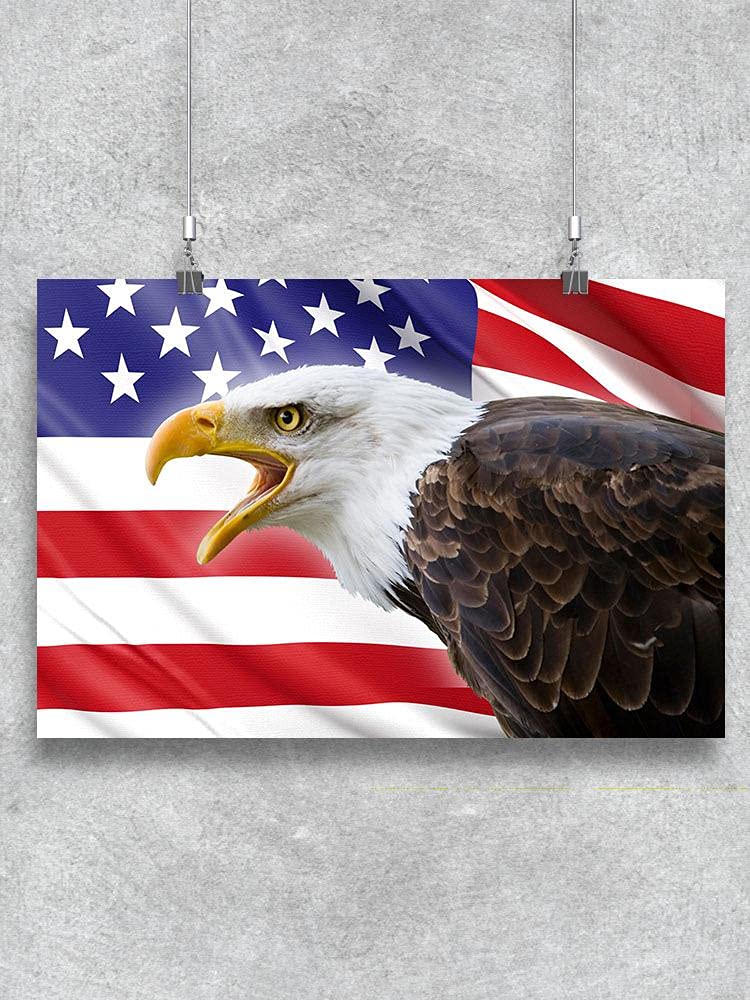 American Flag Eagle Poster - Patriotic Wall Art Decor for Home, Office & Gifts | USA Pride & Freedom Theme