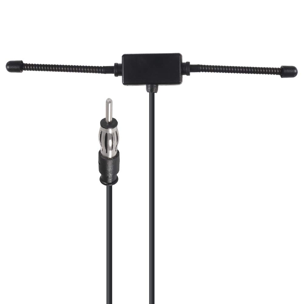 Universal Car Stereo AM FM Dipole Antenna - 10ft Hidden Adhesive Mount AM/FM Radio Antenna for Vehicle, Truck, SUV | DIN Male Plug Connector | Enhanced Radio Reception for Road Trips & Daily Commuting