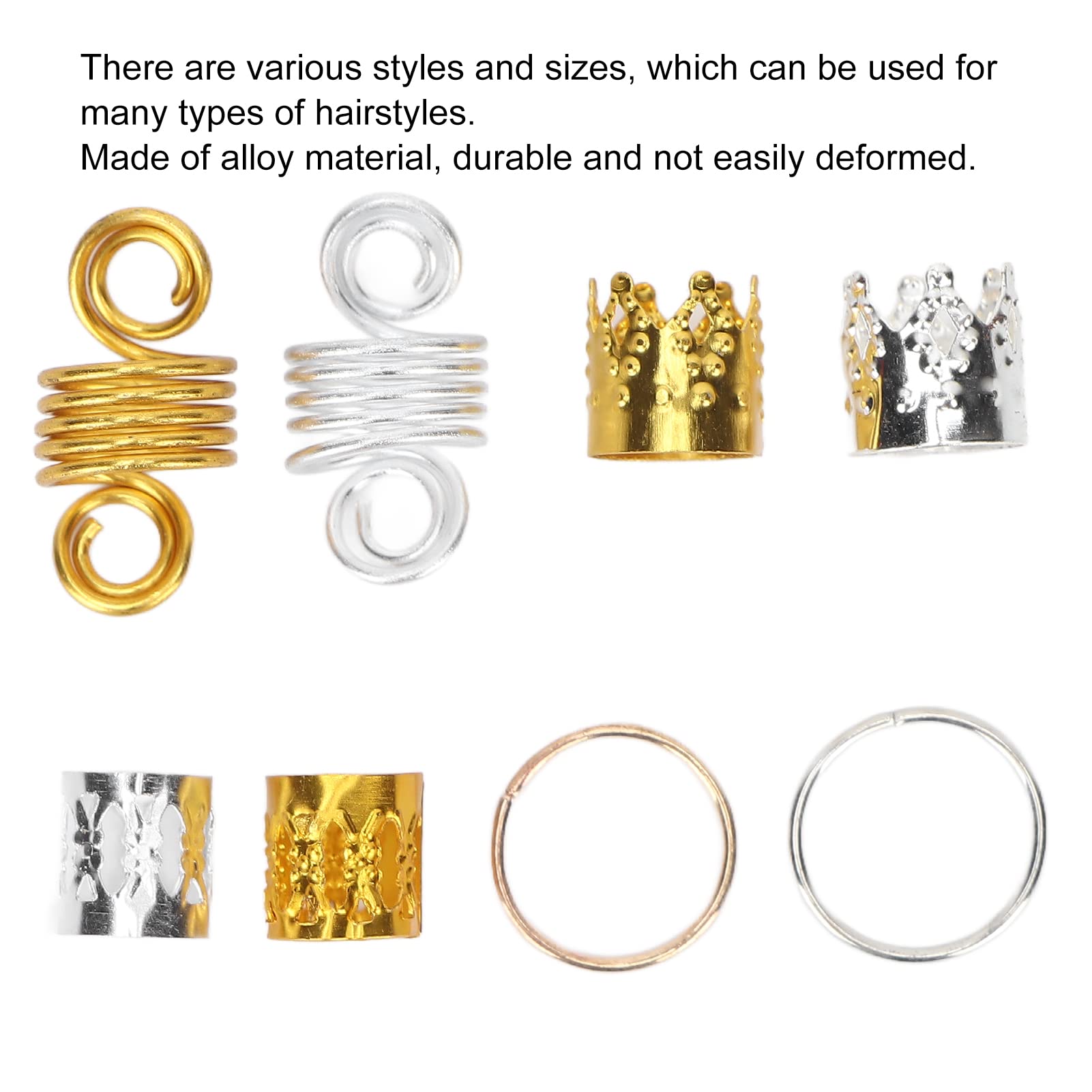 Stylish Metal Dreadlock Beads for Hair Accessories - Fashionable Dreadlock Decorations for Men & Women (Perfect for Boho, Festival, and Everyday Hairstyles)