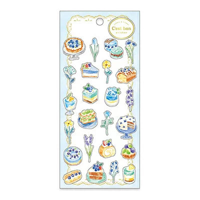 Premium Blue Stickers for Scrapbooking, Journals, and DIY Crafts - C'est Bon Adhesive Decals for Creative Projects