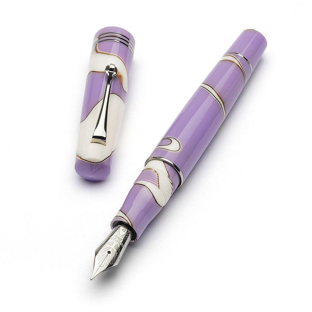 Leonardo Momento Zero Fountain Pen with 14K Gold Nib - Premium Nuvola Lilac Writing Instrument for Calligraphy, Journaling & Gifting