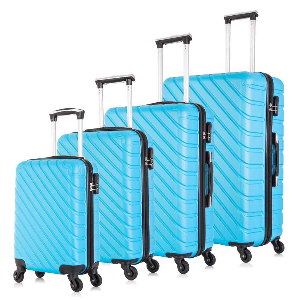 Apelila ABS Hardshell Luggage Set with 360° Spinner Wheels - 4-Piece Carry-On Suitcases (Sky Blue) | Perfect for Air Travel, Business Trips & Family Vacations