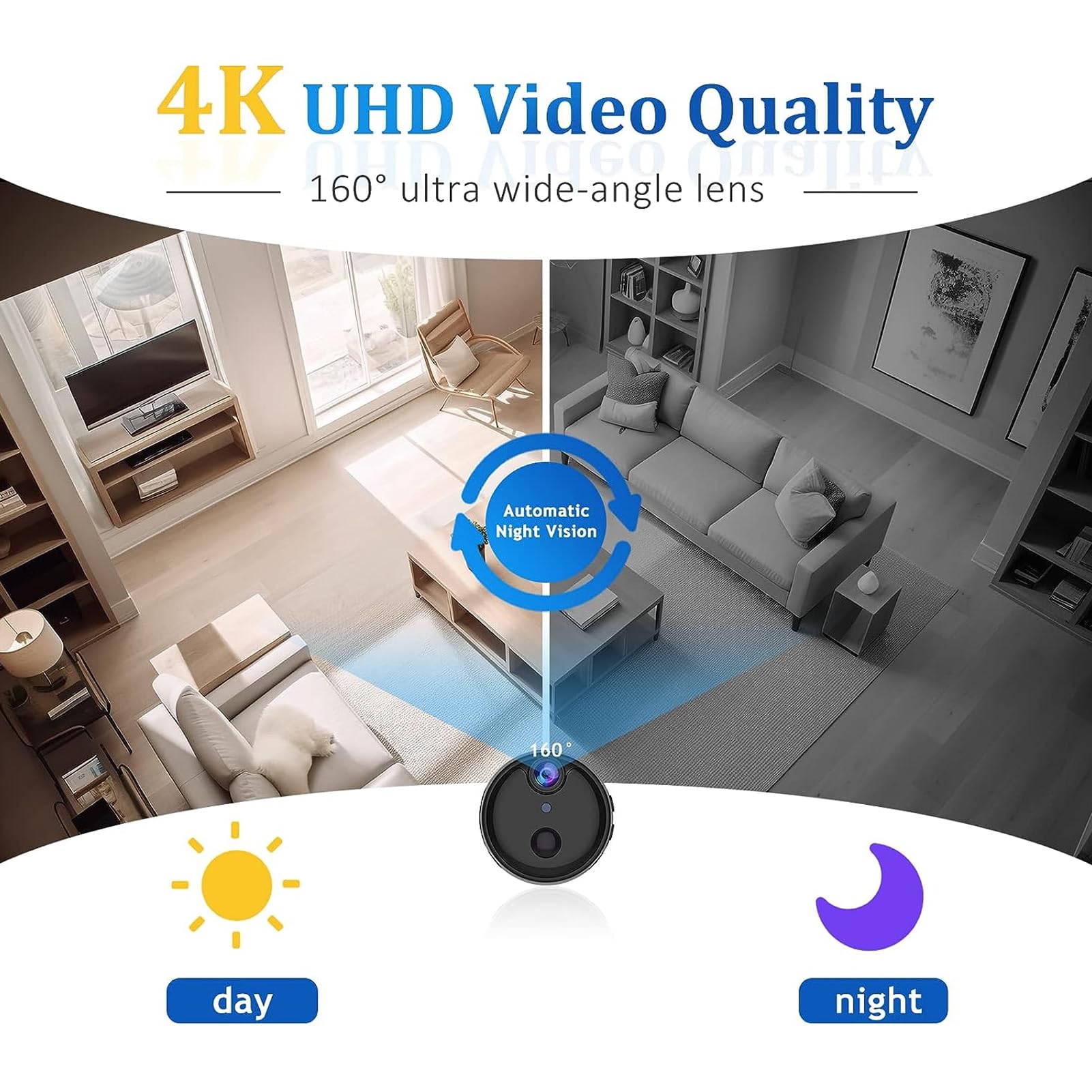 Mini WiFi Camera 1080P HD - Wireless Security Camera with Motion Detection & Night Vision, Compact 1.8 Inch Design for Home & Office Surveillance, Long Battery Life, Smart Alerts - Perfect for Indoor Monitoring, Baby/Pet Watching, and Property Protection