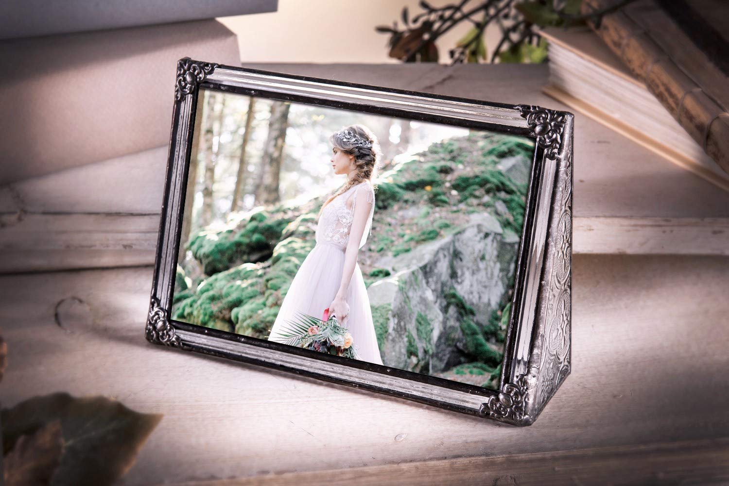 4x6 Picture Frame - Clear Glass Wedding & Family Photo Frame for Home Décor