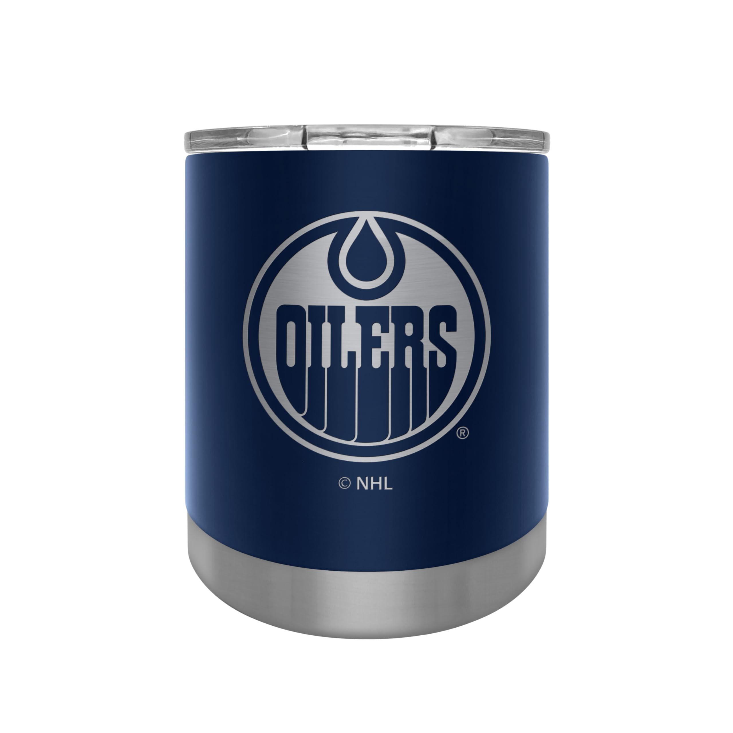 NHL Edmonton Oilers Executive Lowball Tumbler - 12 oz Insulated Stainless Steel Cup with Lid - Perfect for Office, Home & Game Day Drinks
