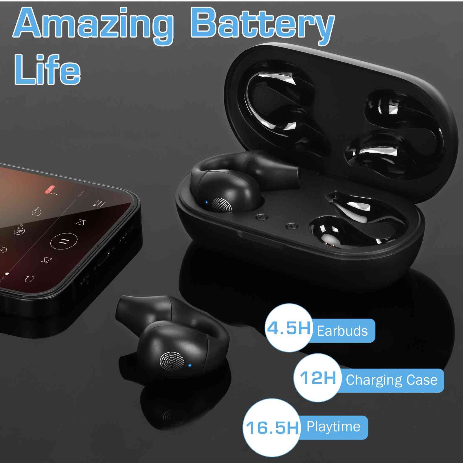UrbanX UX3 True Wireless Earbuds - Bluetooth 5.0 Headphones with Touch Control, Charging Case & Built-in Mic | Premium Deep Bass Stereo Sound | Compatible with LG Velvet 5G UW & All Bluetooth Devices | Perfect for Gym, Running, Commuting & Work Calls - Black