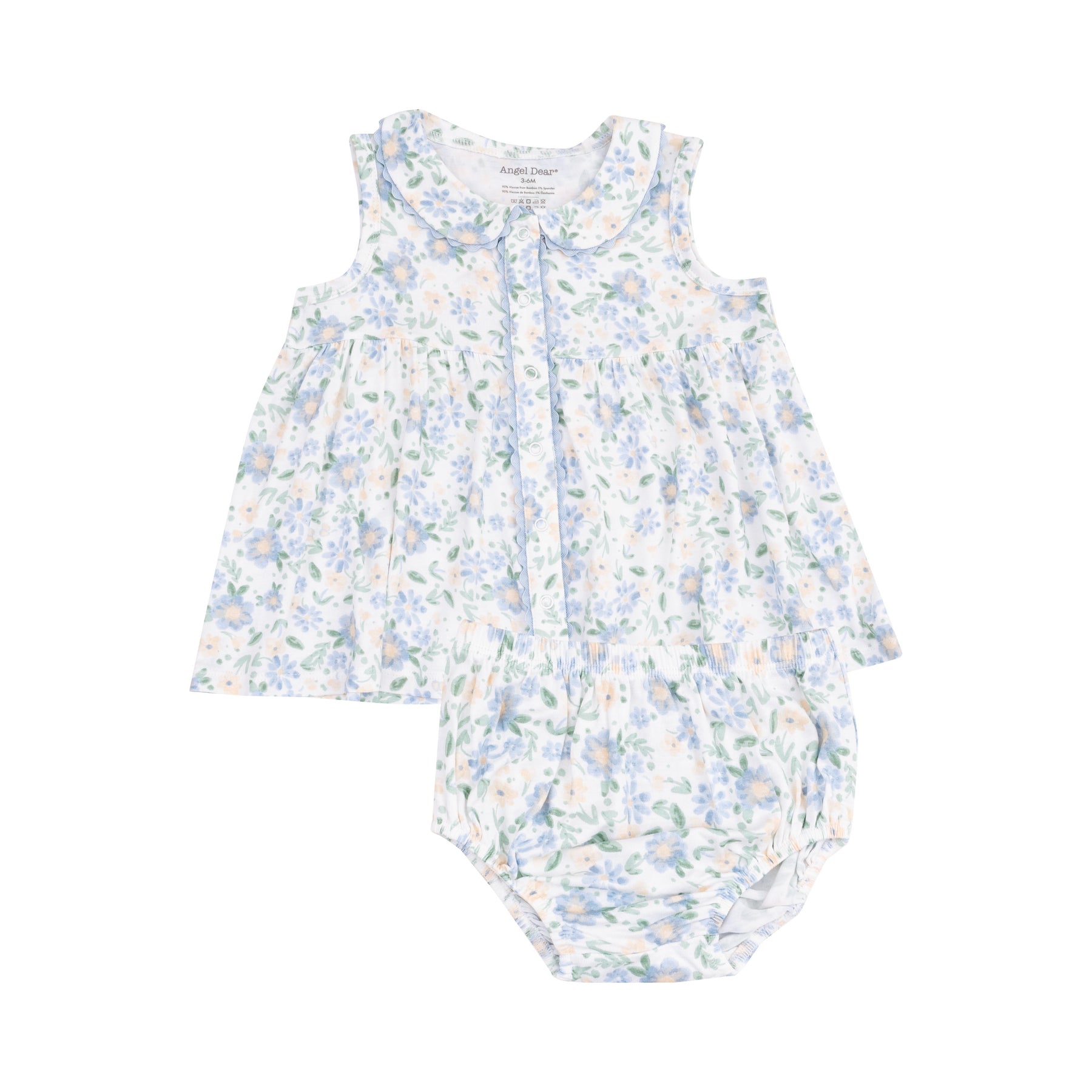 Baby Veronica Floral Bamboo Dress with Peter Pan Collar - Soft & Breathable Organic Cotton Outfit for Girls | Perfect for Spring Photoshoots, Birthday Parties & Special Occasions