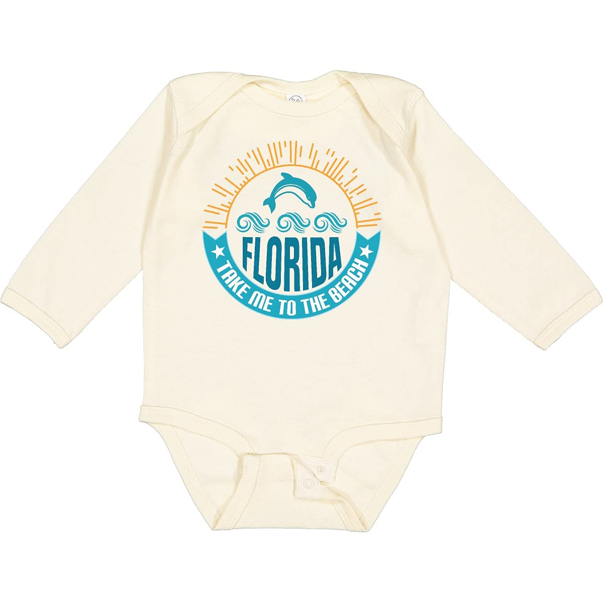 Inktastic Florida Vacation Take Me to The Beach Long Sleeve Baby Bodysuit - Soft Cotton Creeper for Boys & Girls - Perfect for Beach Trips, Family Photos & Casual Outings