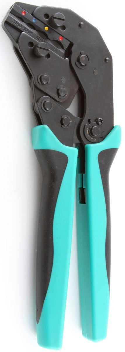 Heavy Duty Ratchet Crimping Tool for 22-8 AWG Heat Shrink Connectors - Professional Wire Terminal Crimper (1-Pack) - Perfect for Electrical Wiring, Automotive Repairs & DIY Projects