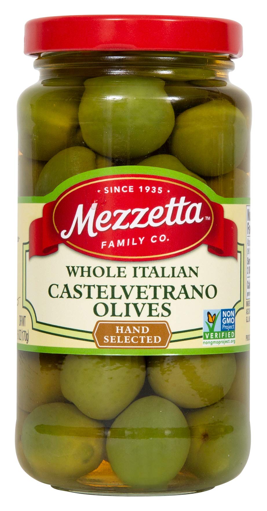 Mezzetta Whole Castelvetrano Italian Green Olives, 10 oz Jar | Premium Imported Sicilian Olives | Perfect for Charcuterie Boards, Salads & Cocktails