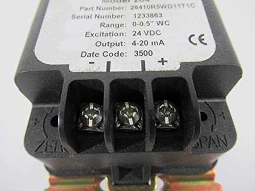 SETRA 2641-0R5W-D-11-T1-C ±1% FS Differential Pressure Transducer, 0.5 W.C., 4-20mA Output, Terminal Strip, Unidirectional - Ideal for HVAC Systems, Industrial Process Control, and Low Pressure Monitoring