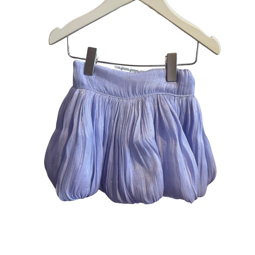 Zoe Lavender Silver Stud Skirt - Floral Embroidered Denim Mini Skirt for Women | Perfect for Parties, Dates & Casual Outfits