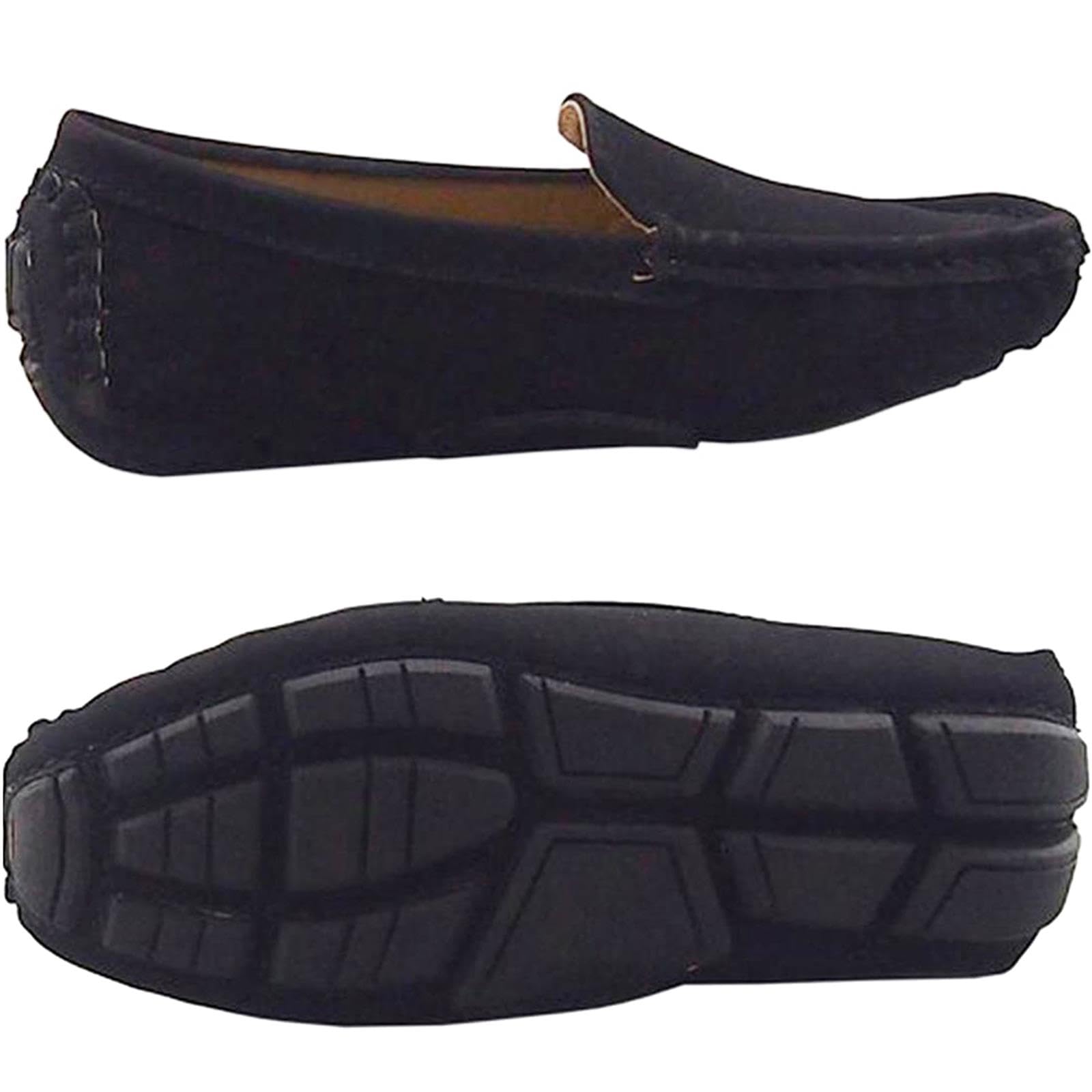 **Boys & Girls Suede Leather Slip-On Loafers - Casual Boat Shoes for Kids, Dress Oxford Flats for School, Church & Special Occasions**