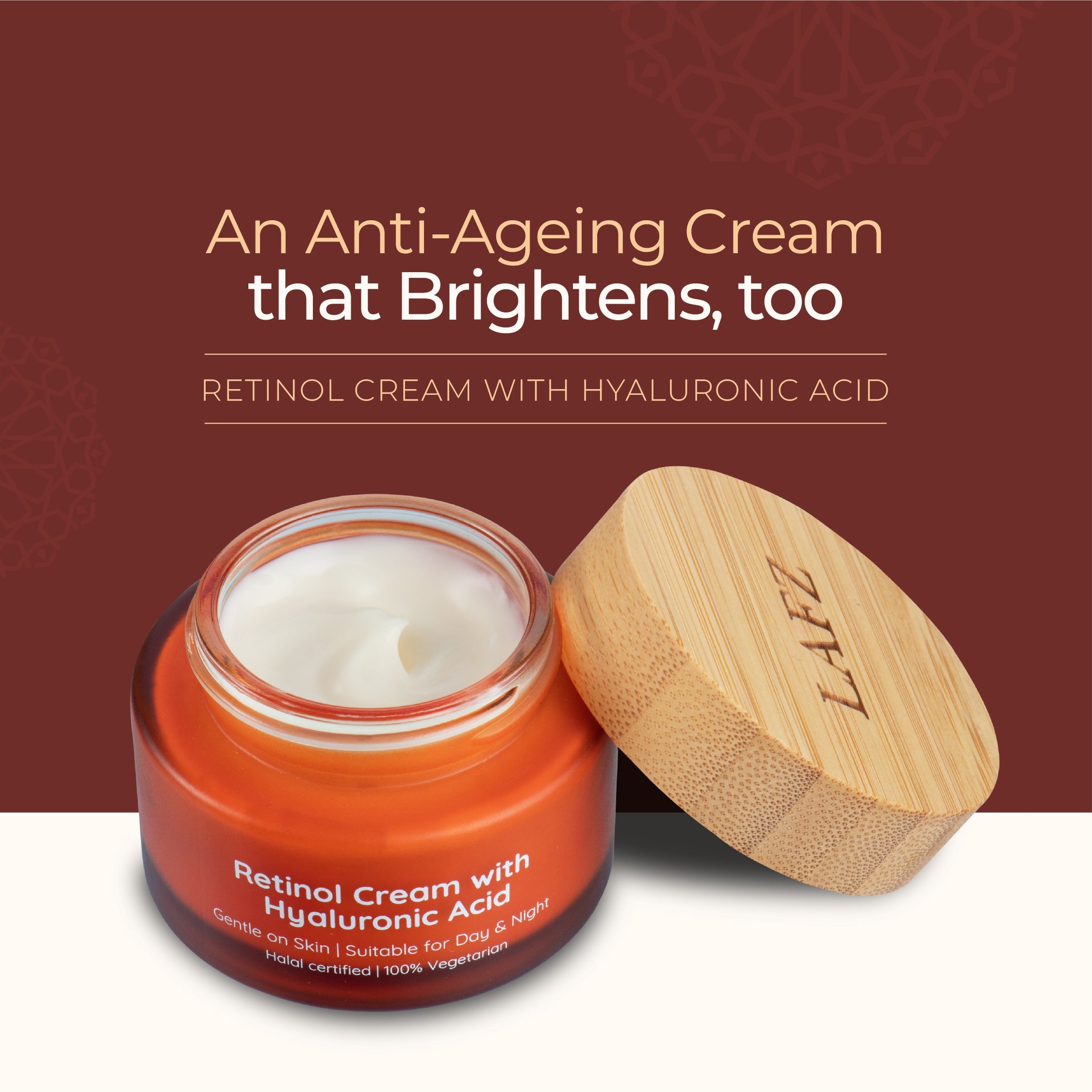 Lafz Organix Retinol Cream 50g - Anti-Aging Face Moisturizer for Wrinkles & Fine Lines - Night Cream for Dry & Sensitive Skin - Perfect for Daily Skincare Routine & Nighttime Hydration