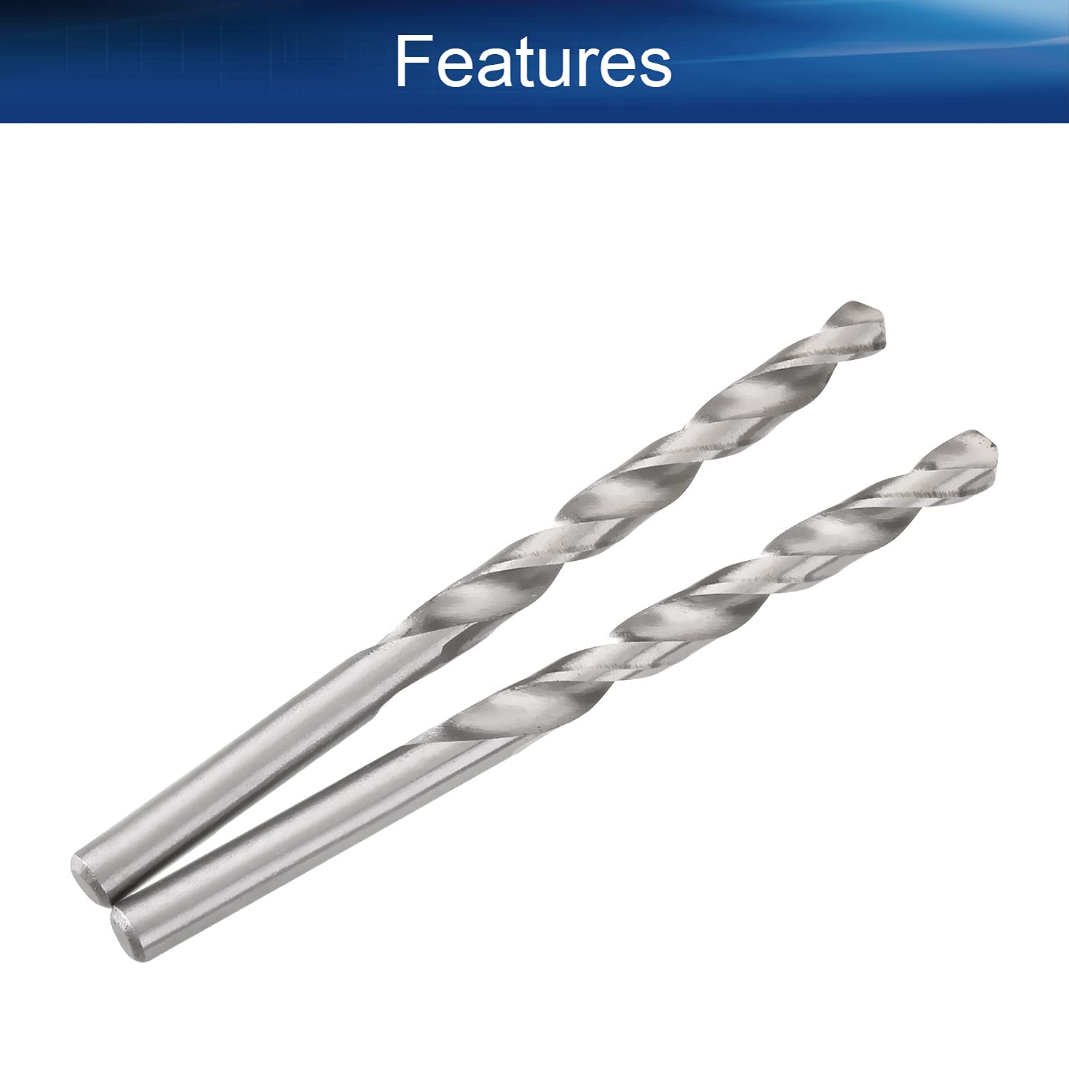 6.8mm HSS Twist Drill Bit Set - 2pc High Speed Steel Jobber Drill Bits for Steel & Aluminum Alloy - Perfect for Metalworking, DIY Projects & Home Repairs