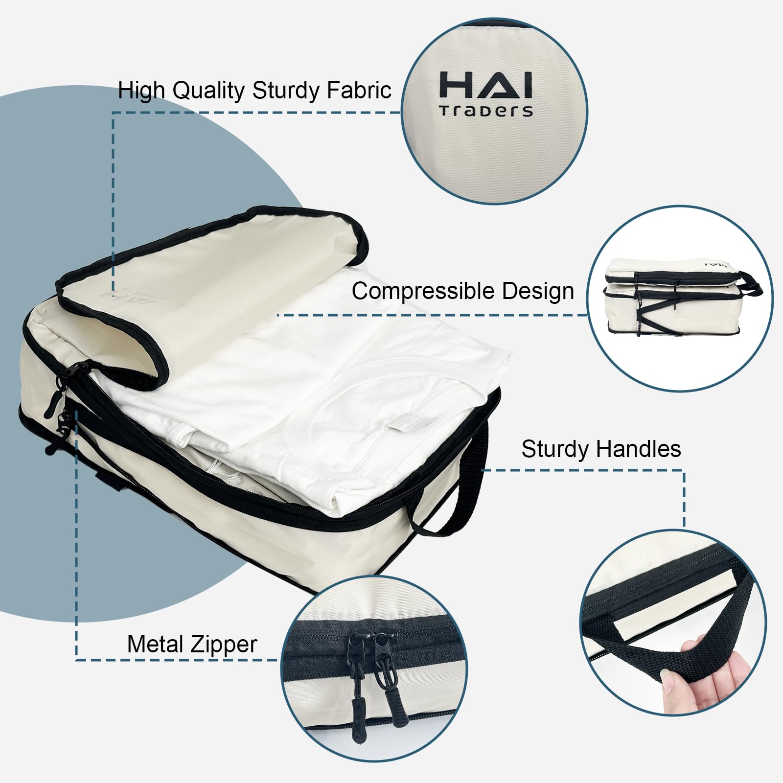 3-Pack Compression Packing Cubes for Travel - Lightweight Luggage Organizers for Carry-On Suitcases | Perfect for Business Trips & Vacation Packing