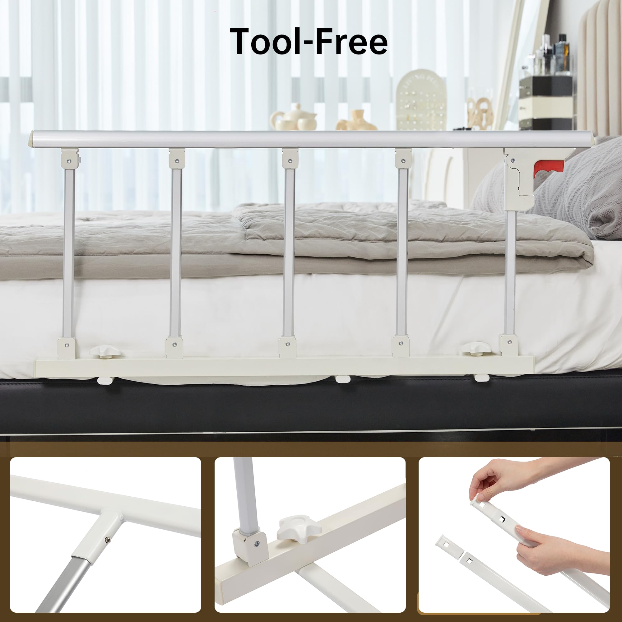 ELENKER Adjustable Bed Rails for Elderly Adults - 48.6