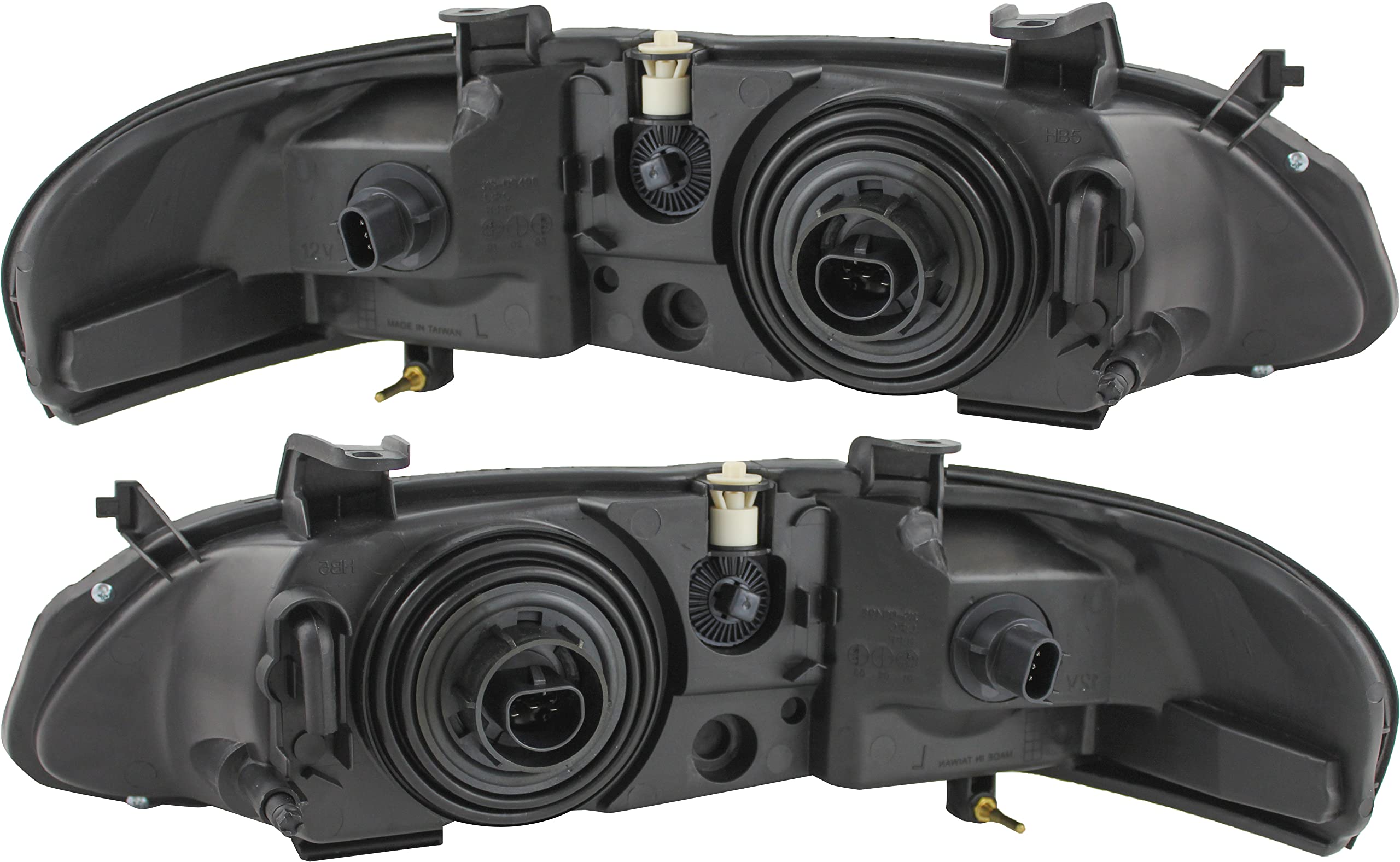 Nissan Sentra Headlights Lamps Set (2002-2003) - Halogen Black Trim for Driver & Passenger Side - Perfect for Night Driving & Car Upgrades