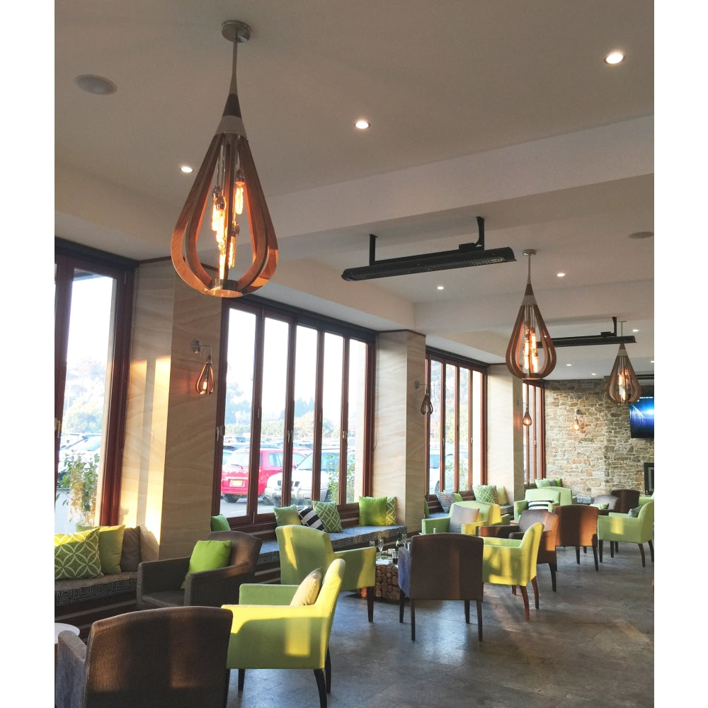 BONITO Large Tear Drop Pendant Lamp - 6 Pack Taupe Wood Ceiling Light Fixture (OD492mm) for Dining Room, Kitchen Island & Living Room Decor