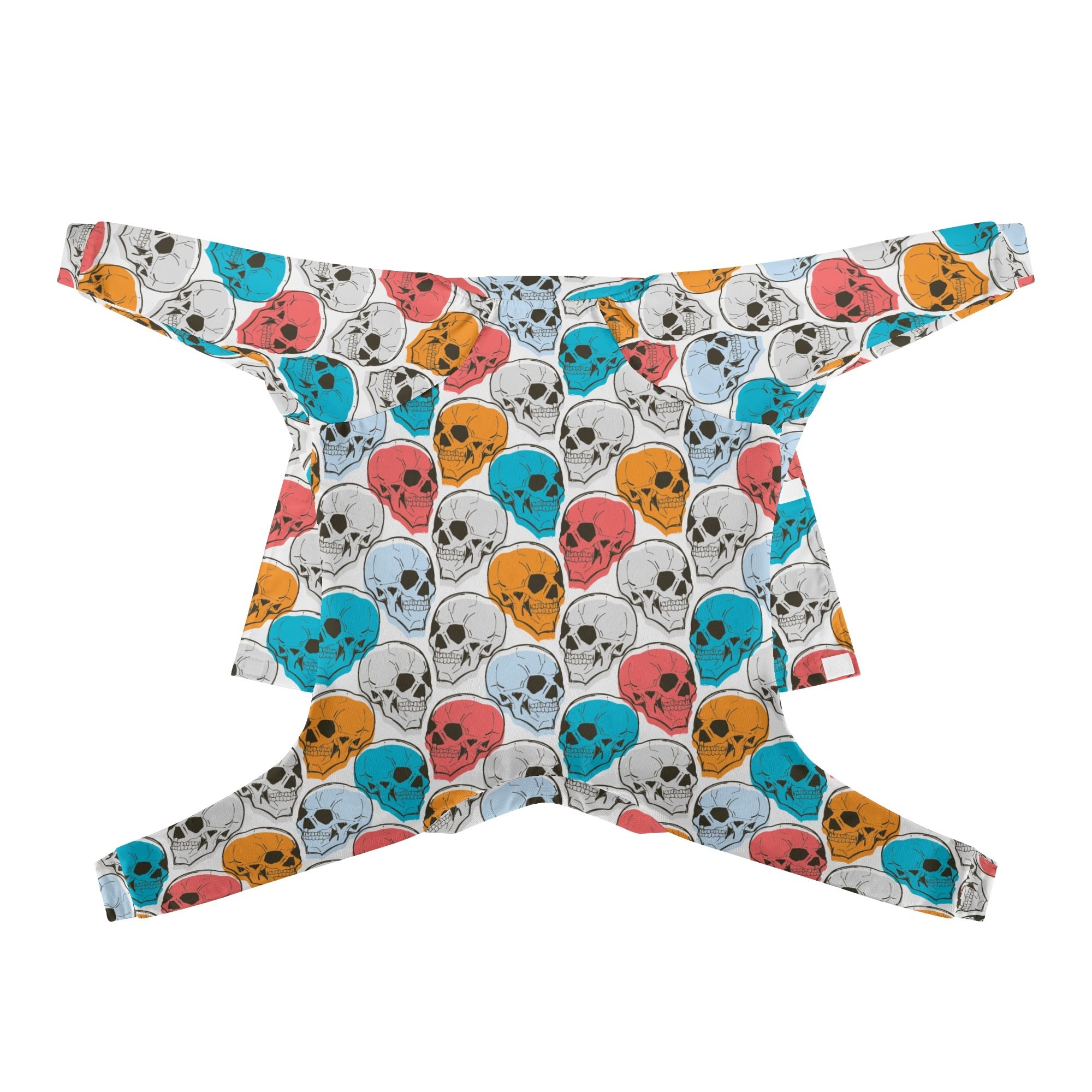 Colorful Skulls Ultra Soft Dog Pajamas - Cozy Halloween Pet Costume for Small & Medium Dogs - Perfect for Nighttime, Photo Shoots & Holiday Parties