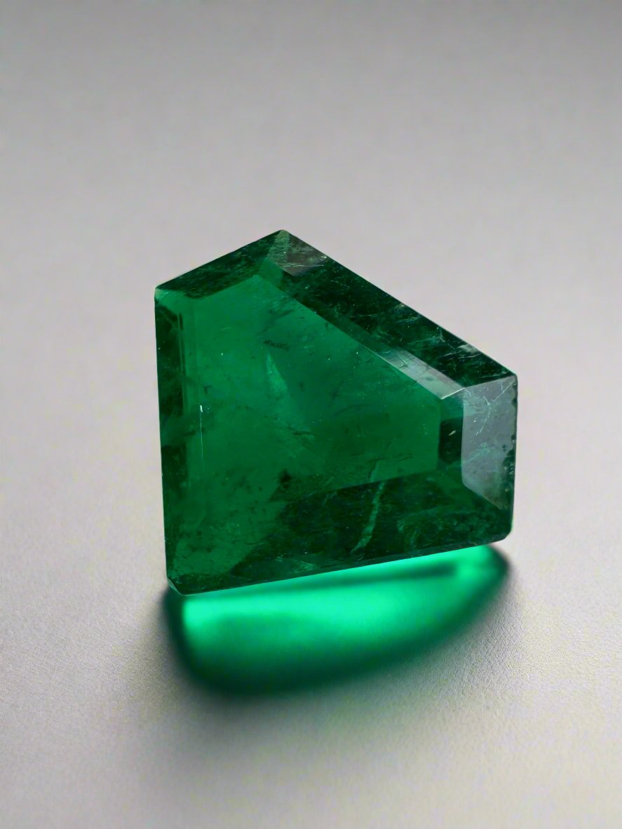 1.68 Carat AAA+ Muzo Fancy Shield Cut Natural Loose Colombian Emerald Gemstone for Jewelry Making, Engagement Rings & Luxury Gifts - Rare Collector's Stone