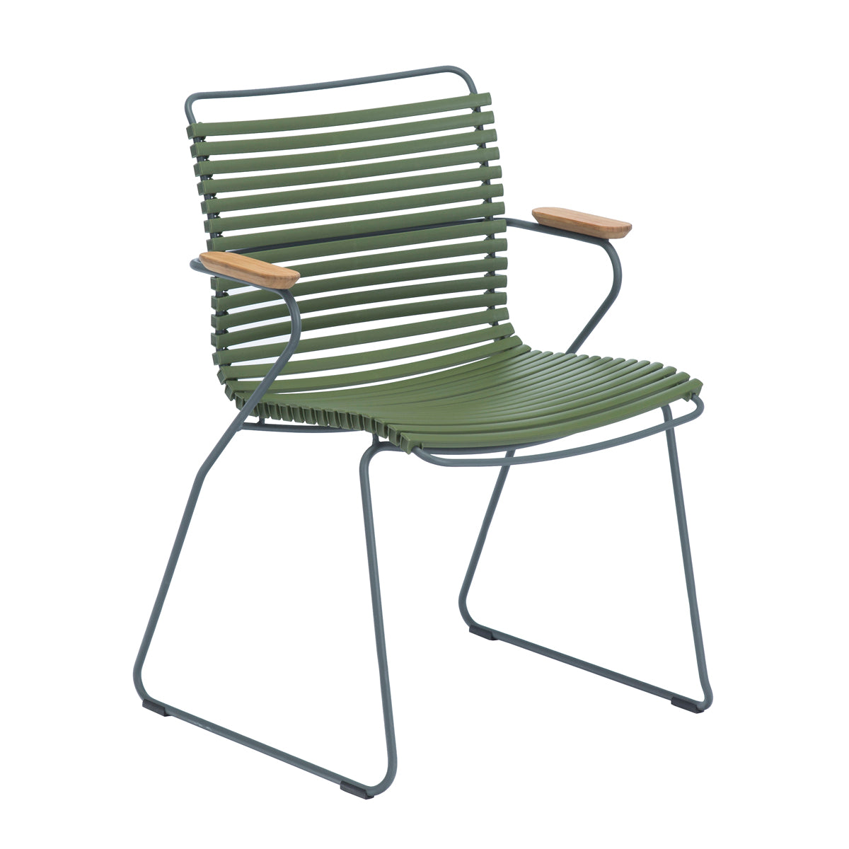 Click Outdoor Dining Chair with Armrest - Patio, Garden, Poolside & Backyard - Weather-Resistant & Comfortable for Outdoor Entertaining