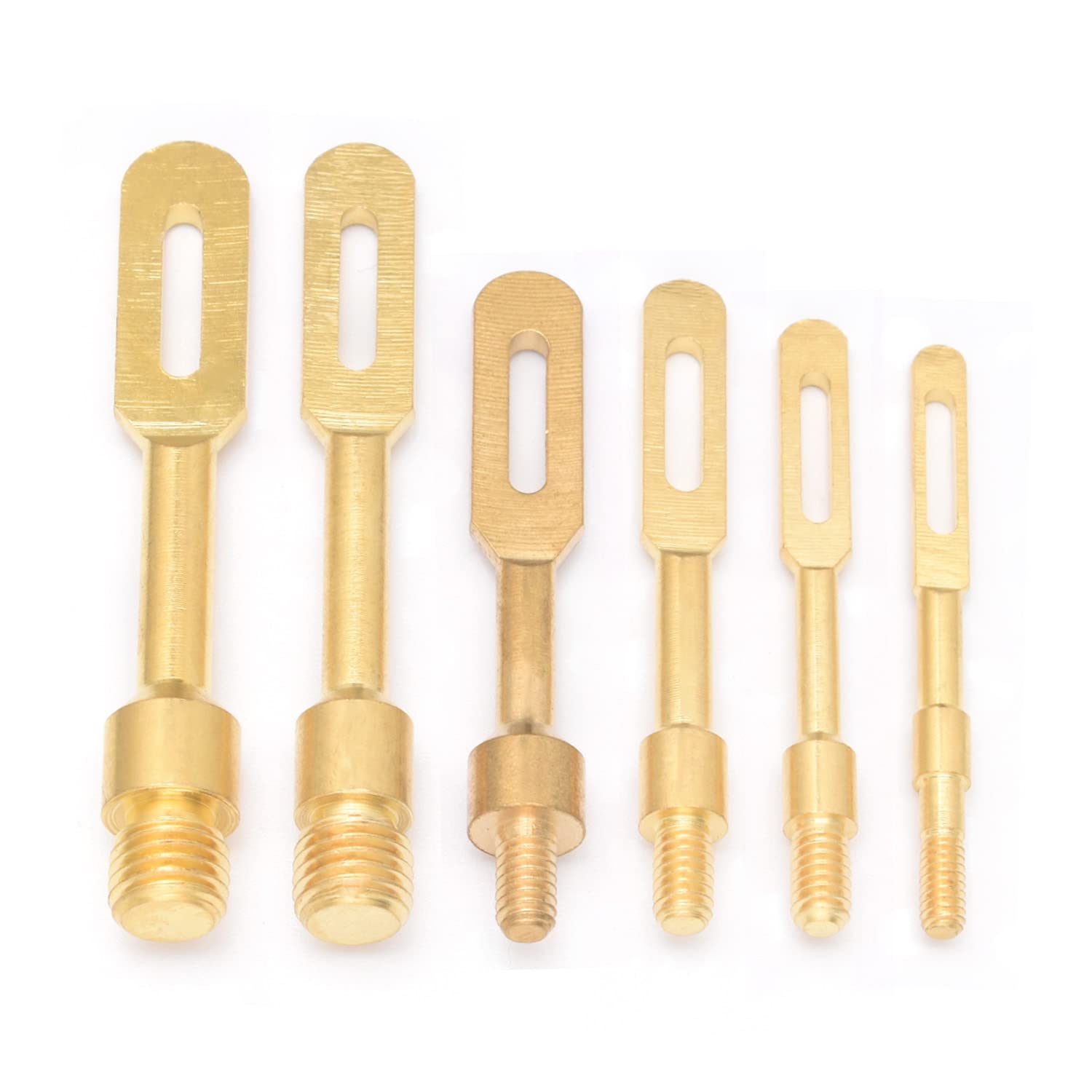 Premium Solid Brass Gun Cleaning Jag Set - 6 Brass Slotted Tips for Rifle & Pistol Bore Cleaning | Gun Bore Brush & Maintenance Kit for Hunting, Shooting Range & Firearm Care