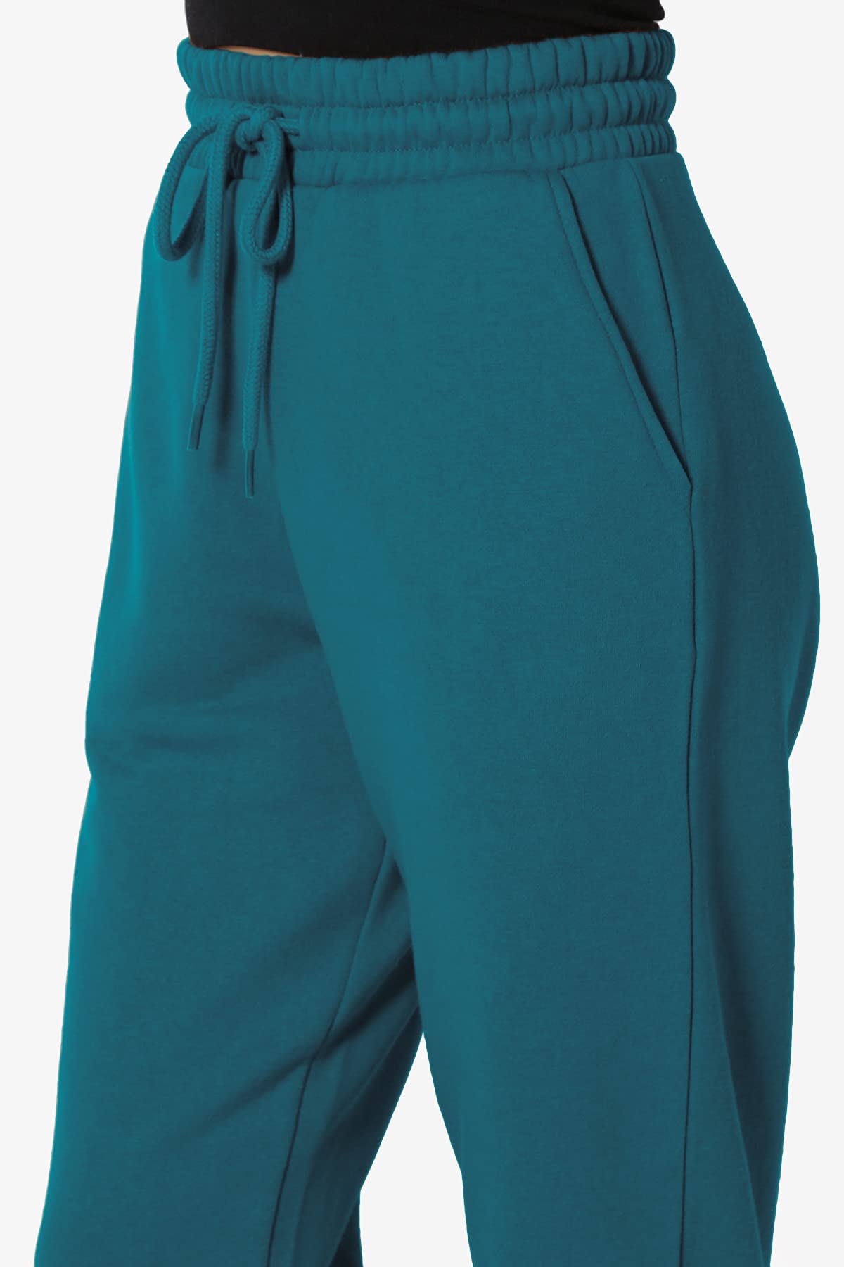 TheMogan Active Lounge Comfy Cotton Blend Drawstring Waist Jogger Sweat Pants for Women - Soft Casual Yoga Pants with Pockets for Running, Travel & Home Relaxation