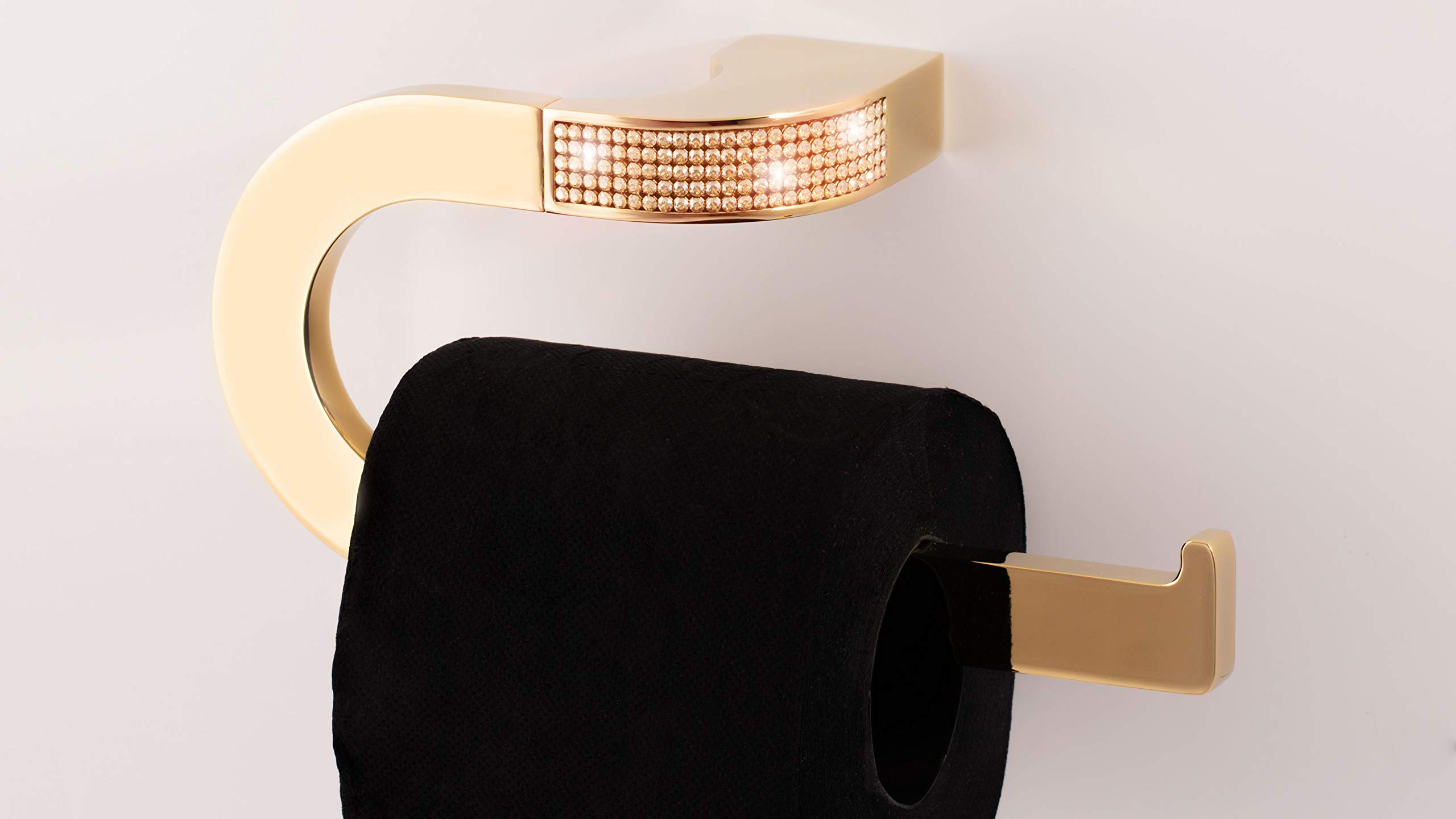 Luxury Gold Swarovski Crystal Towel Ring - Elegant Bathroom Decor