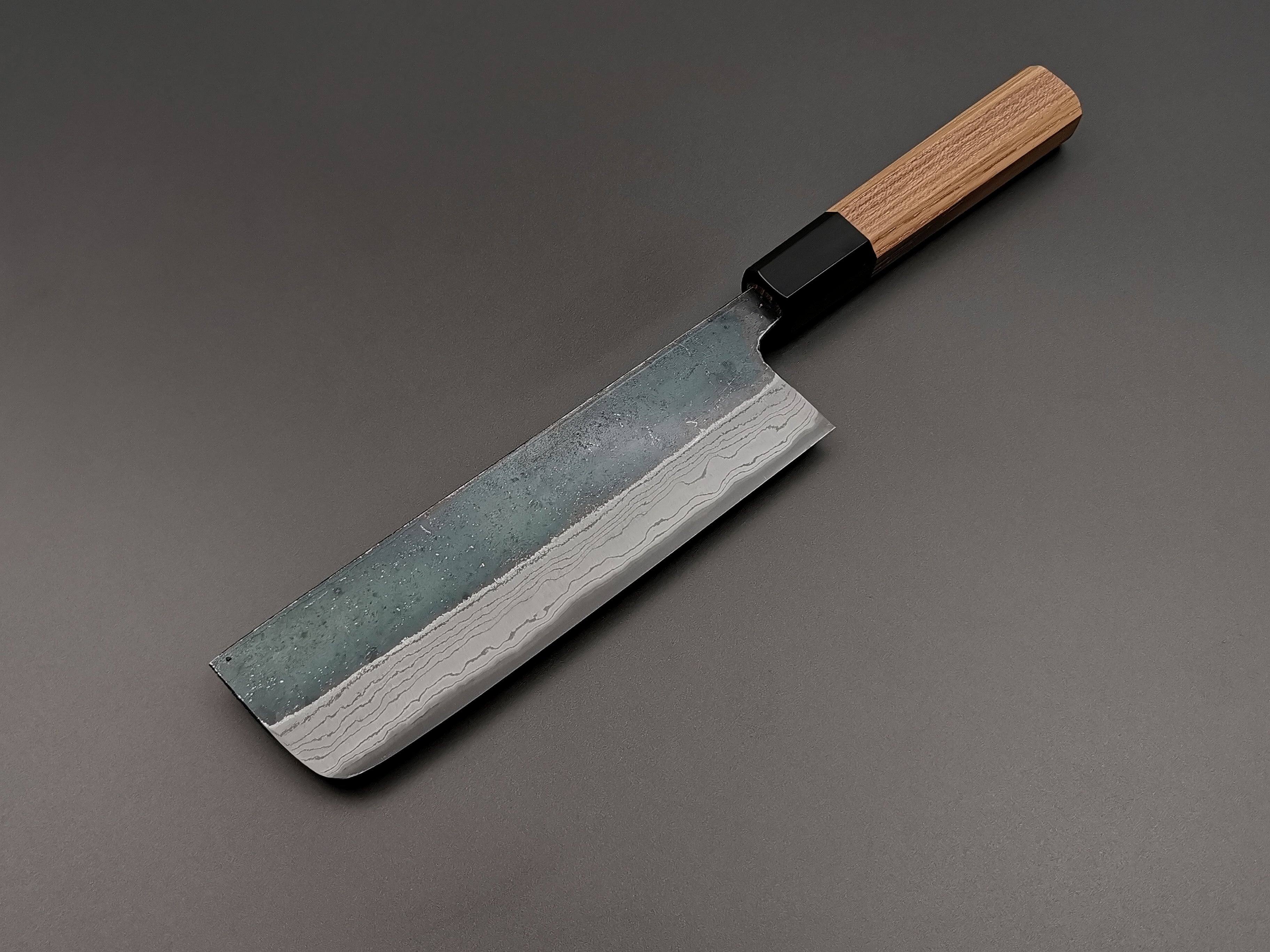 Hatsukokoro Kumokage Blue #2 Nakiri Japanese Vegetable Knife - Premium Carbon Steel Blade for Professional Chefs & Home Cooking, Perfect for Slicing Vegetables & Herbs