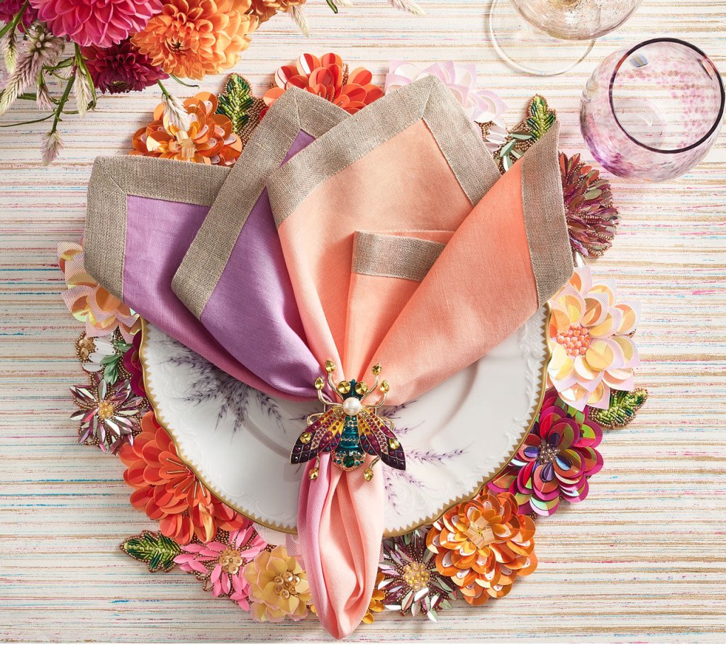 Elegant Dip Dye Napkins Set of 4 - Warm Earth Tones Cotton Table Linens for Dinner Parties & Home Decor