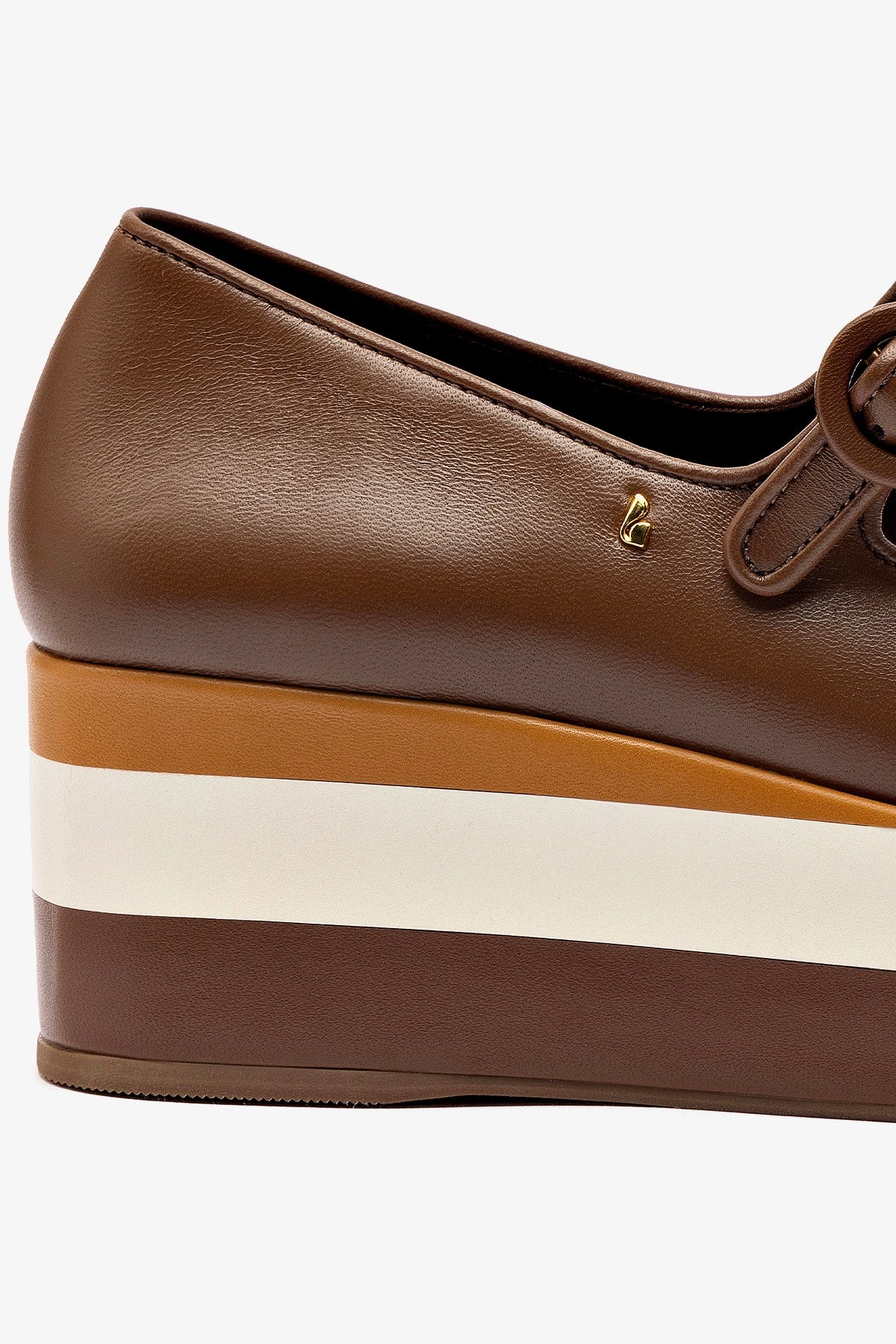 Blair Flatform Sandals in Burnt Umber, Biscuit & Ivory Leather - Comfortable Women's Summer Shoes for Beach, Vacation & Casual Outfits