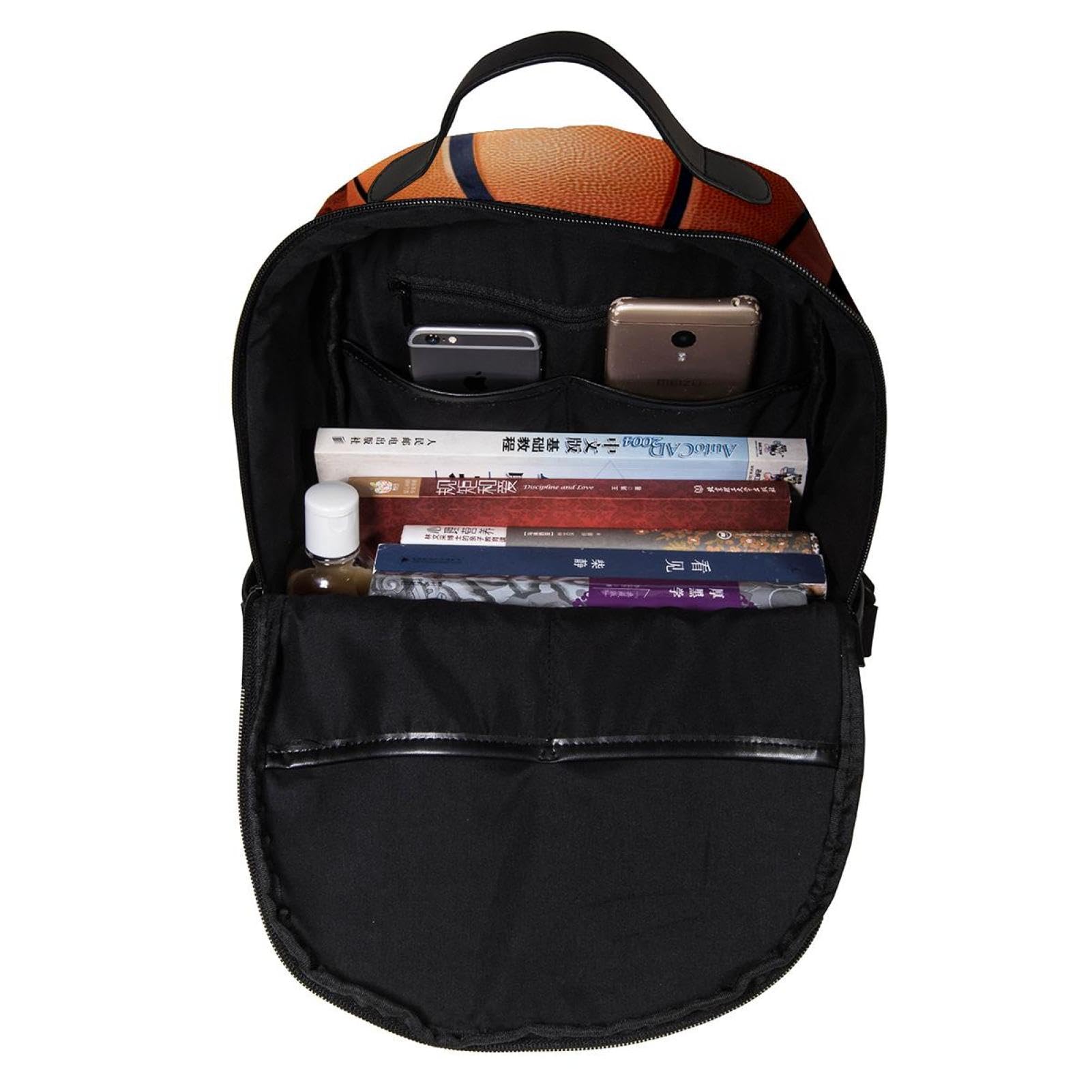 Men's & Women's Travel Backpack with 3D Basketball Pattern - Durable Carry-On Backpack for Gym, School, Hiking & Outdoor Adventures