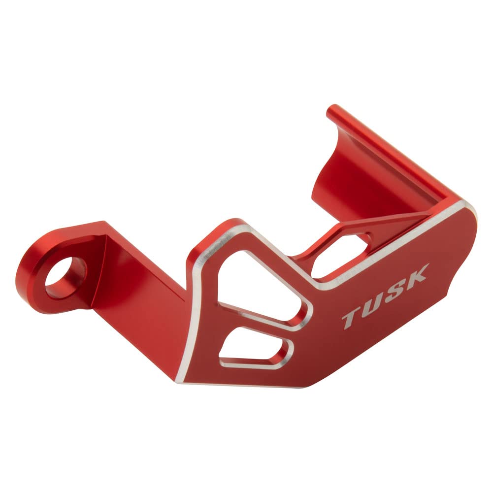 Tusk Billet Rear Caliper Guard - Red Anodized Aluminum Motorcycle Brake Protector for Off-Road & Trail Riding - Fits Honda, Yamaha, Kawasaki Dirt Bikes