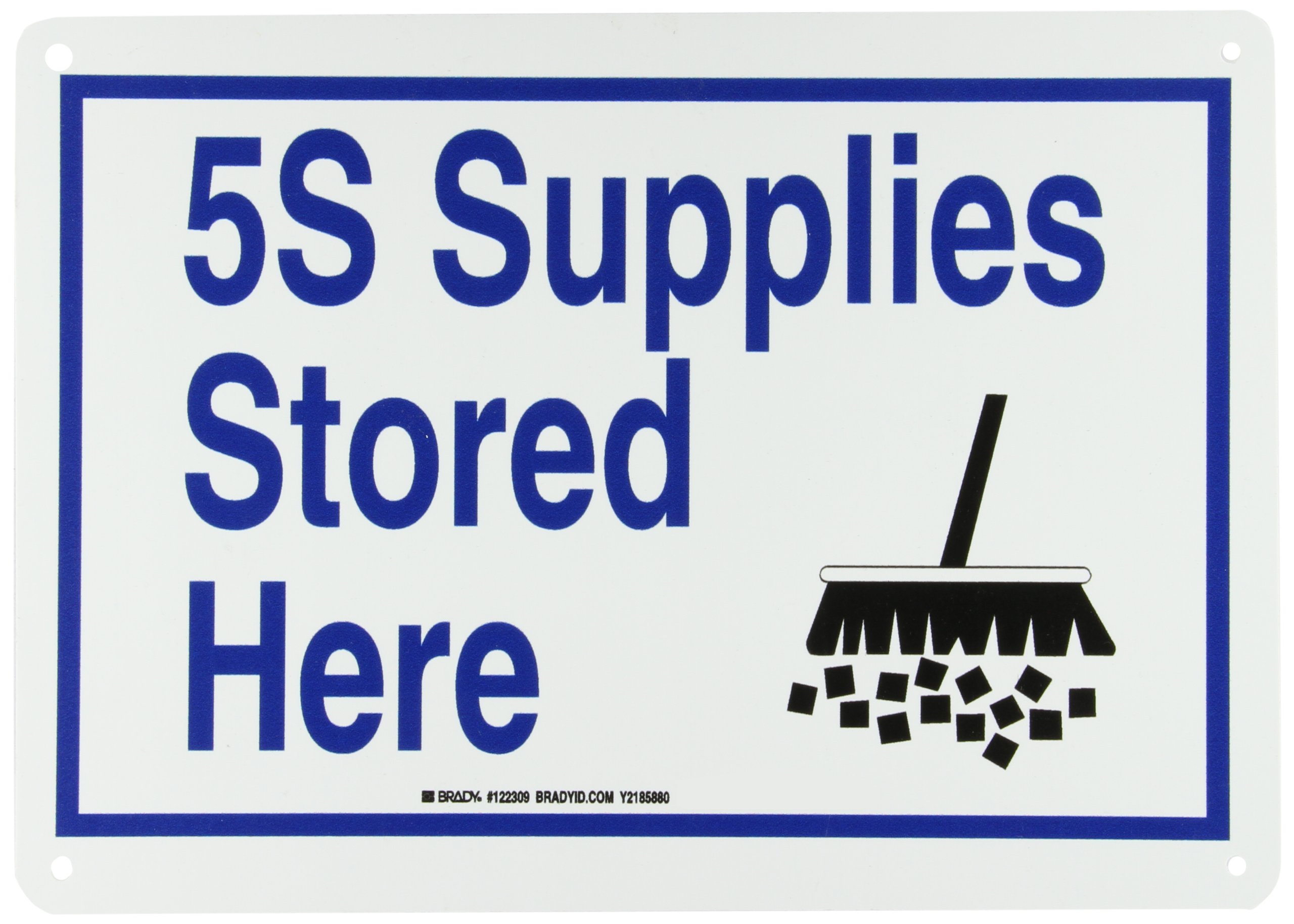 Brady 122309 Plastic 5S Supplies Here Sign, 10