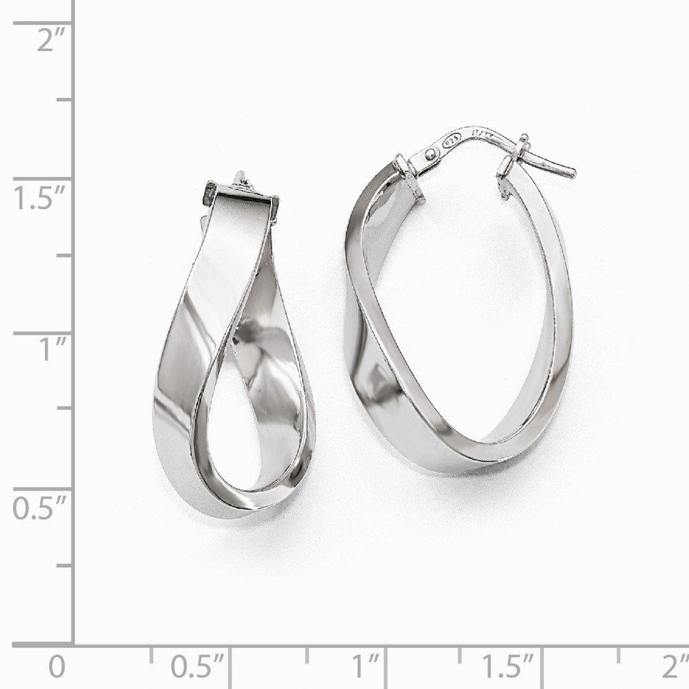 925 Sterling Silver Twisted Tube Hoop Earrings - 26mm x 18mm | Hypoallergenic Dainty Jewelry for Women | Perfect for Everyday Wear, Parties & Gifts