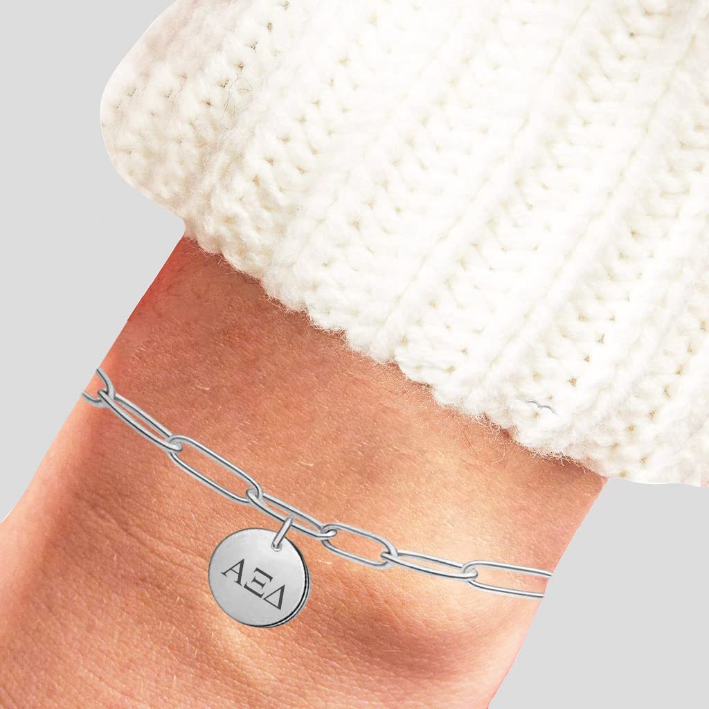 Alpha Xi Delta Sorority Bracelet - Paper Clip Link Friendship Bracelet for Greek Life, Sisterhood Gifts & College Events